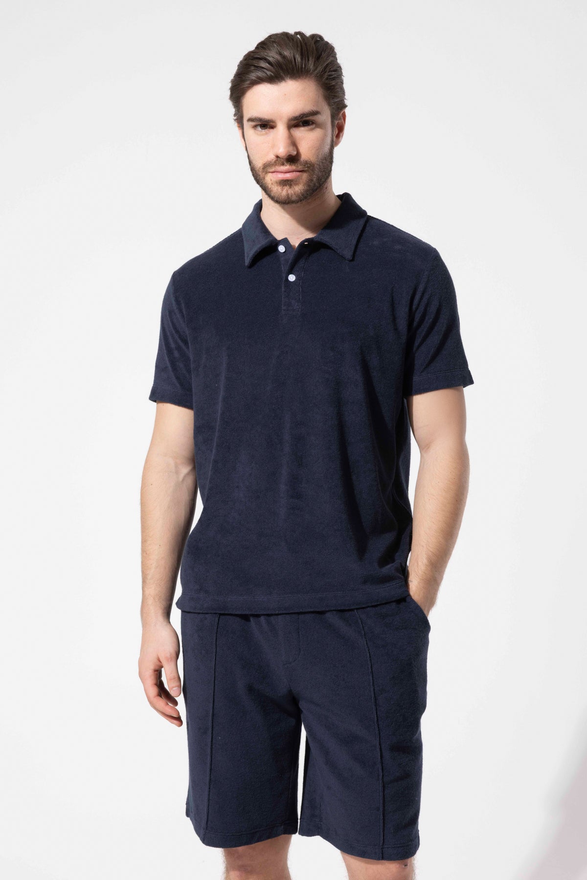 Havlu Dokulu Polo T-Shirt