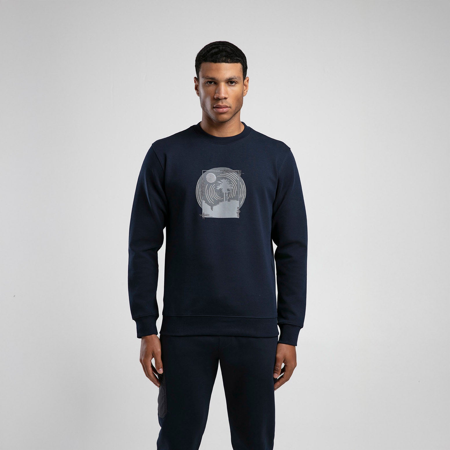 Baskılı Bisiklet Yaka Sweatshirt