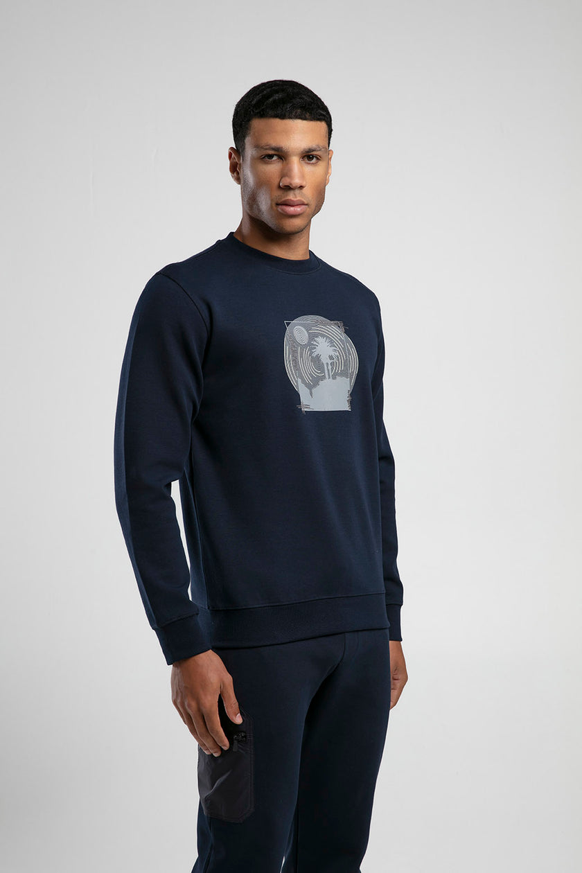 Baskılı Bisiklet Yaka Sweatshirt