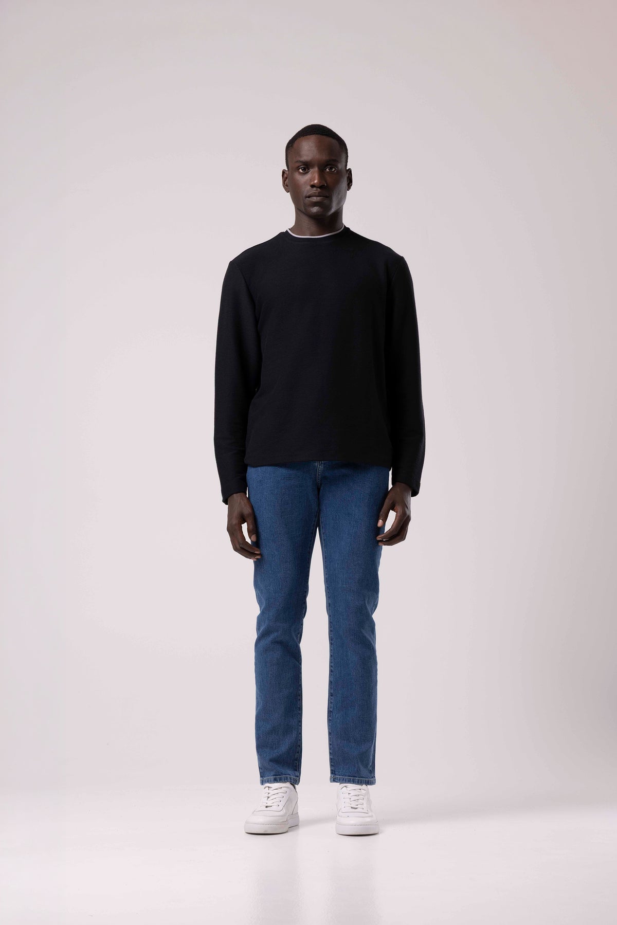 Bisiklet Yaka Sade Sweatshirt
