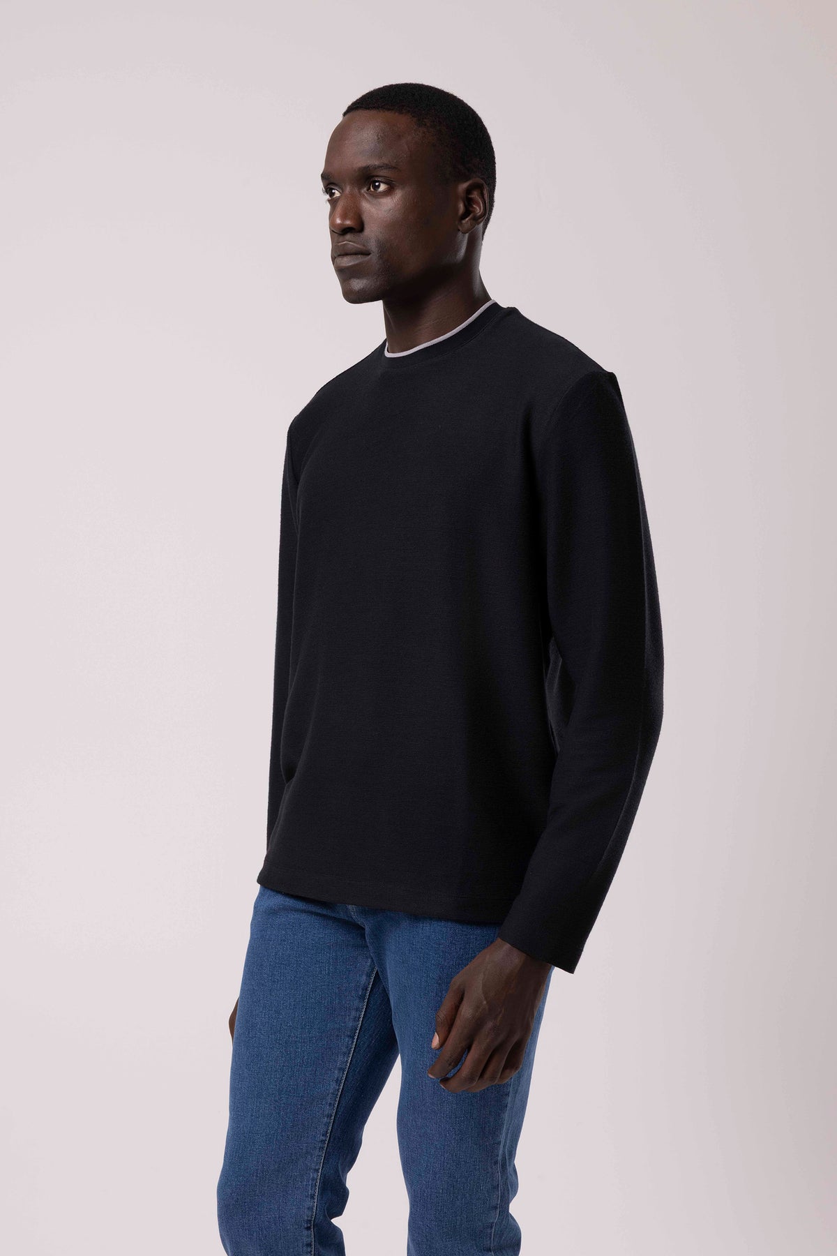 Bisiklet Yaka Sade Sweatshirt