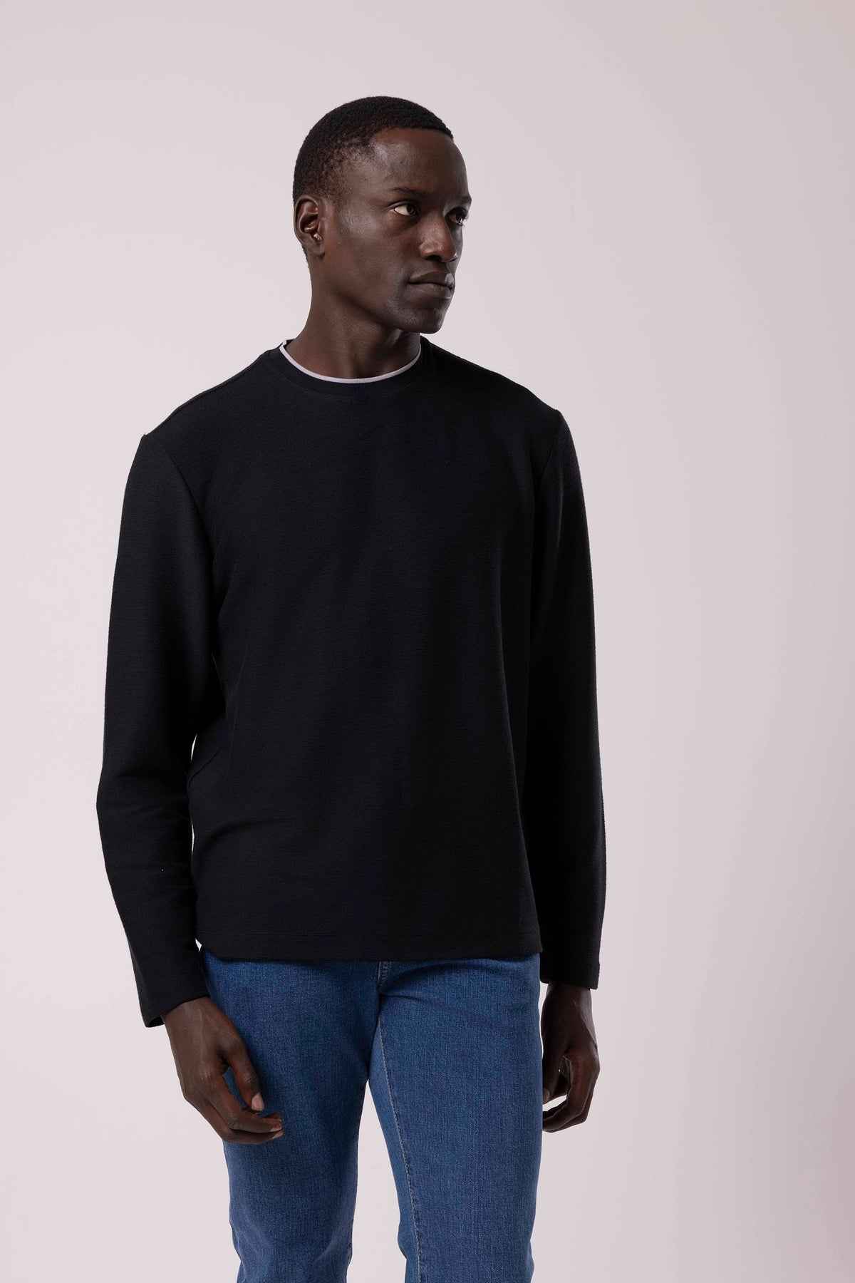 Bisiklet Yaka Sade Sweatshirt