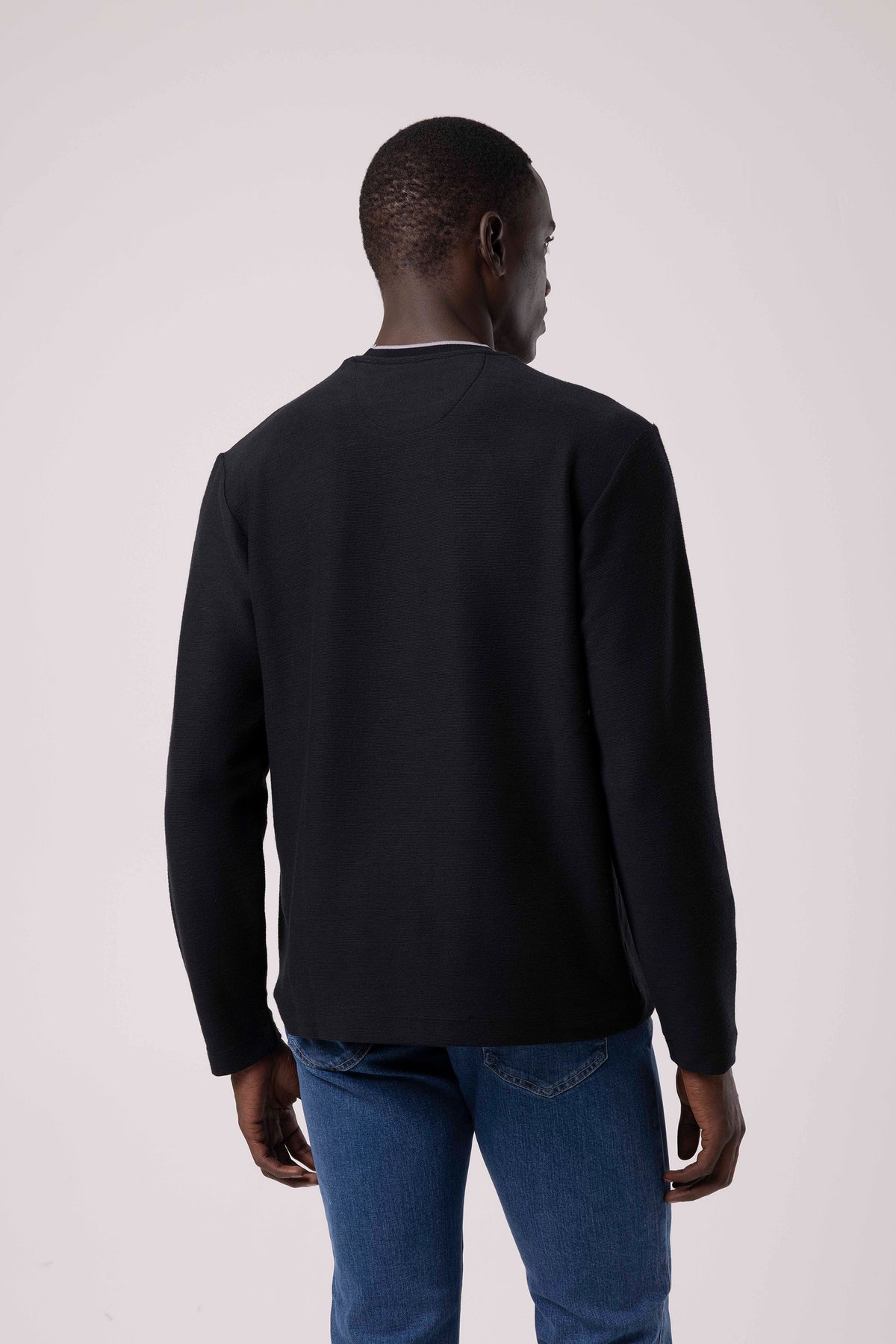 Bisiklet Yaka Sade Sweatshirt