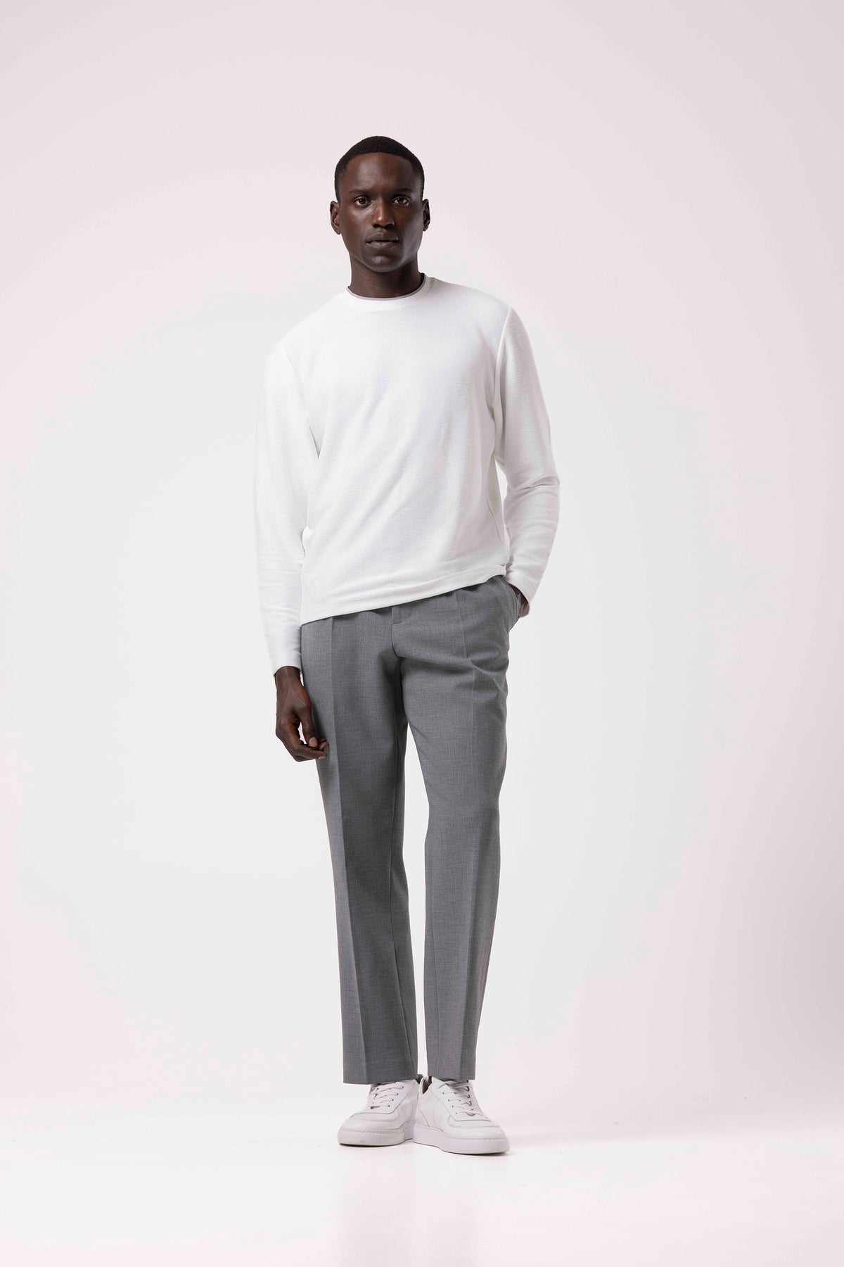 Bisiklet Yaka Sade Sweatshirt