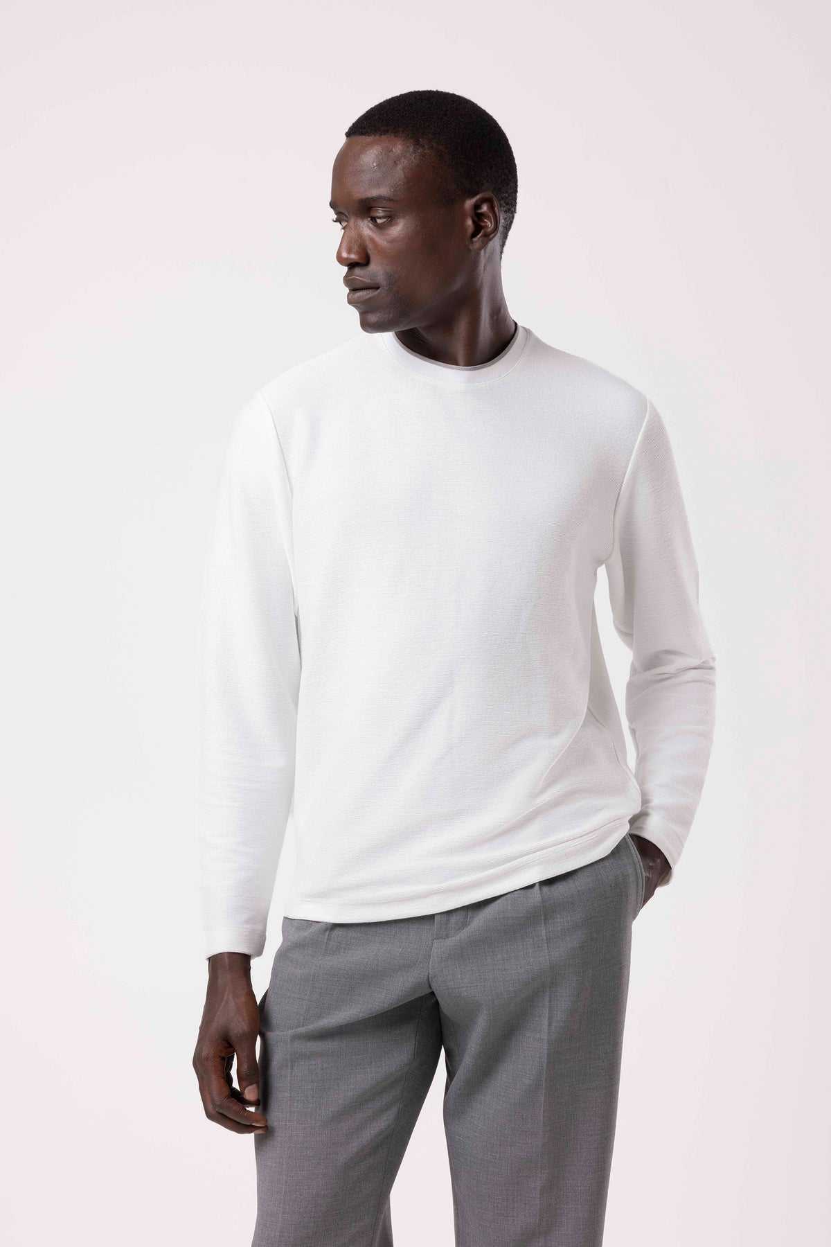 Bisiklet Yaka Sade Sweatshirt