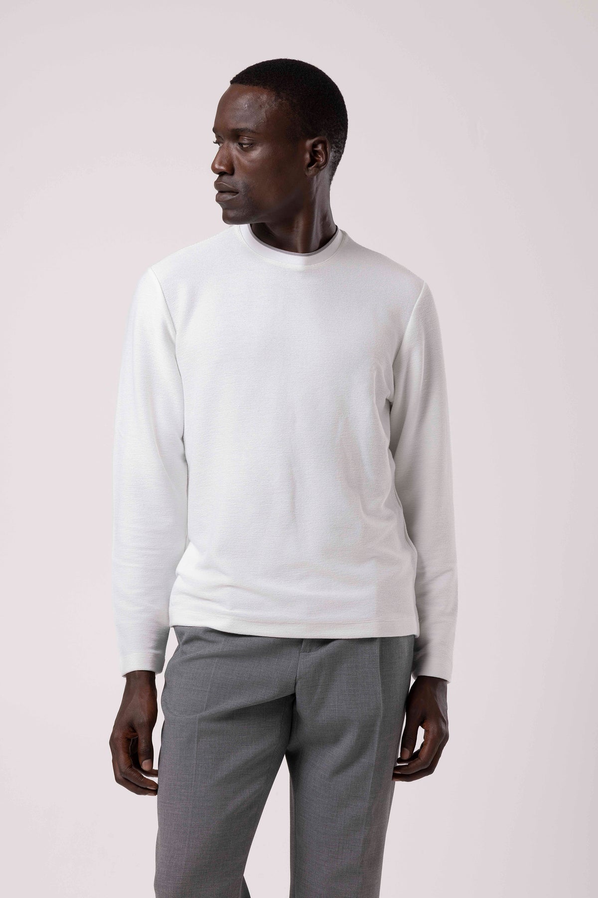 Bisiklet Yaka Sade Sweatshirt