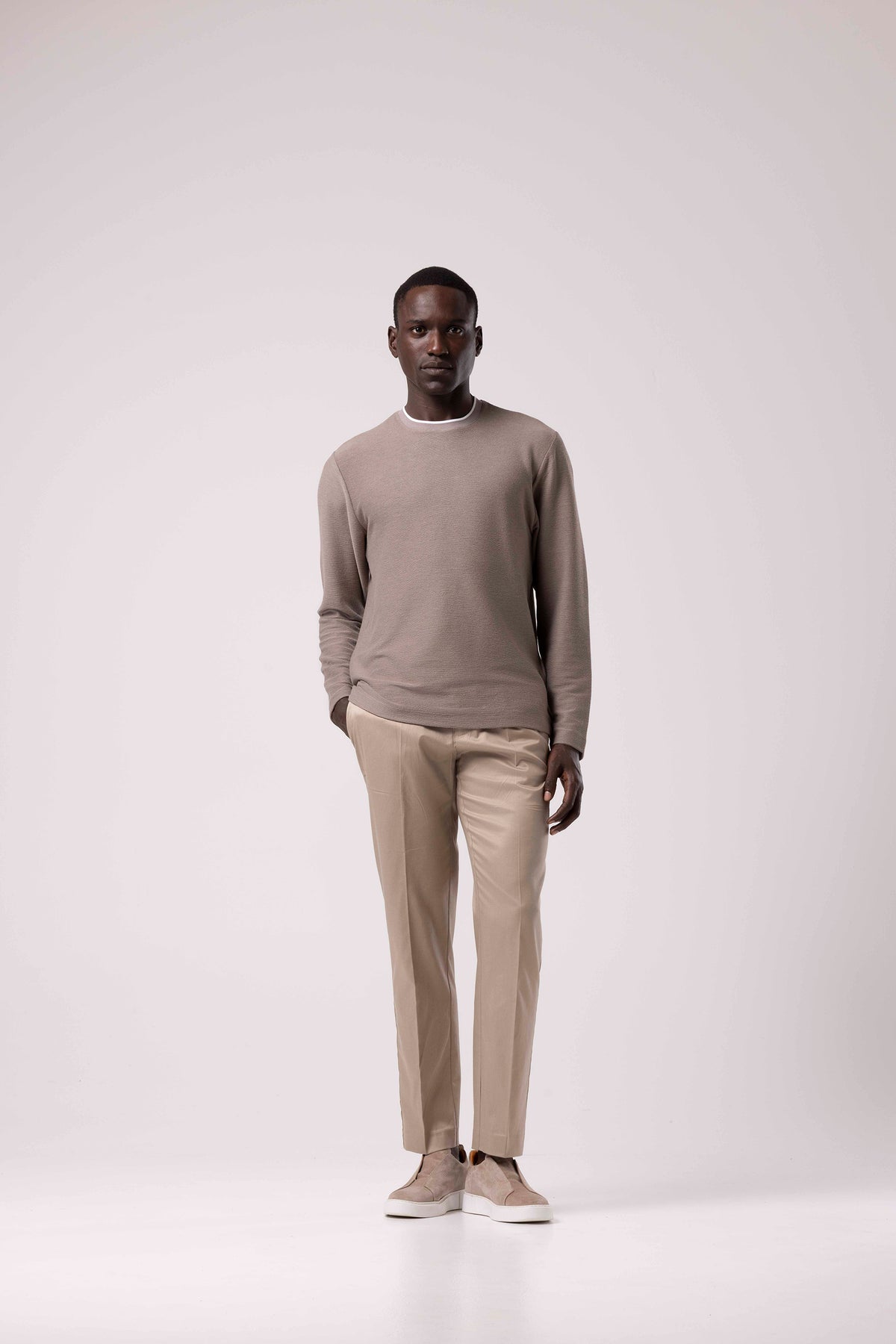 Bisiklet Yaka Sade Sweatshirt