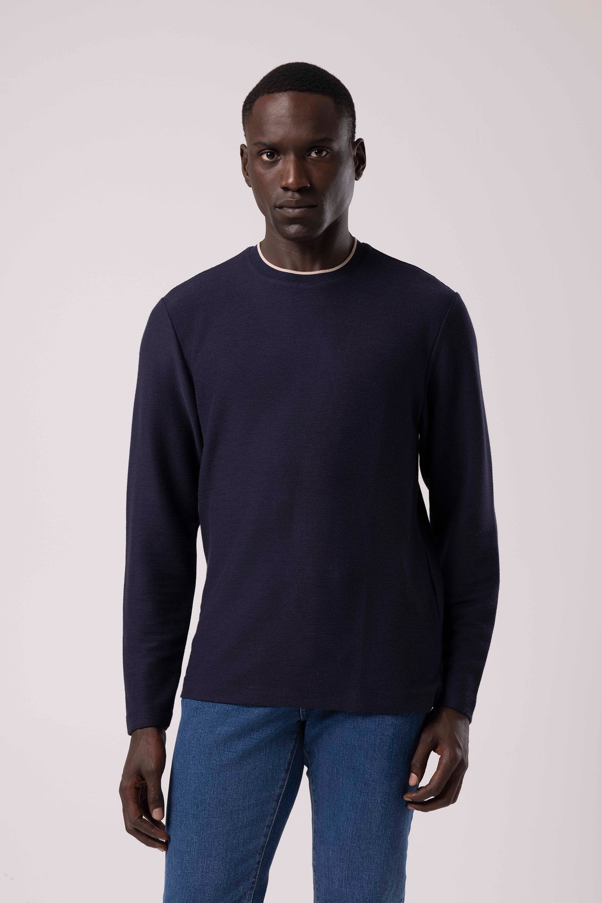 Bisiklet Yaka Sade Sweatshirt