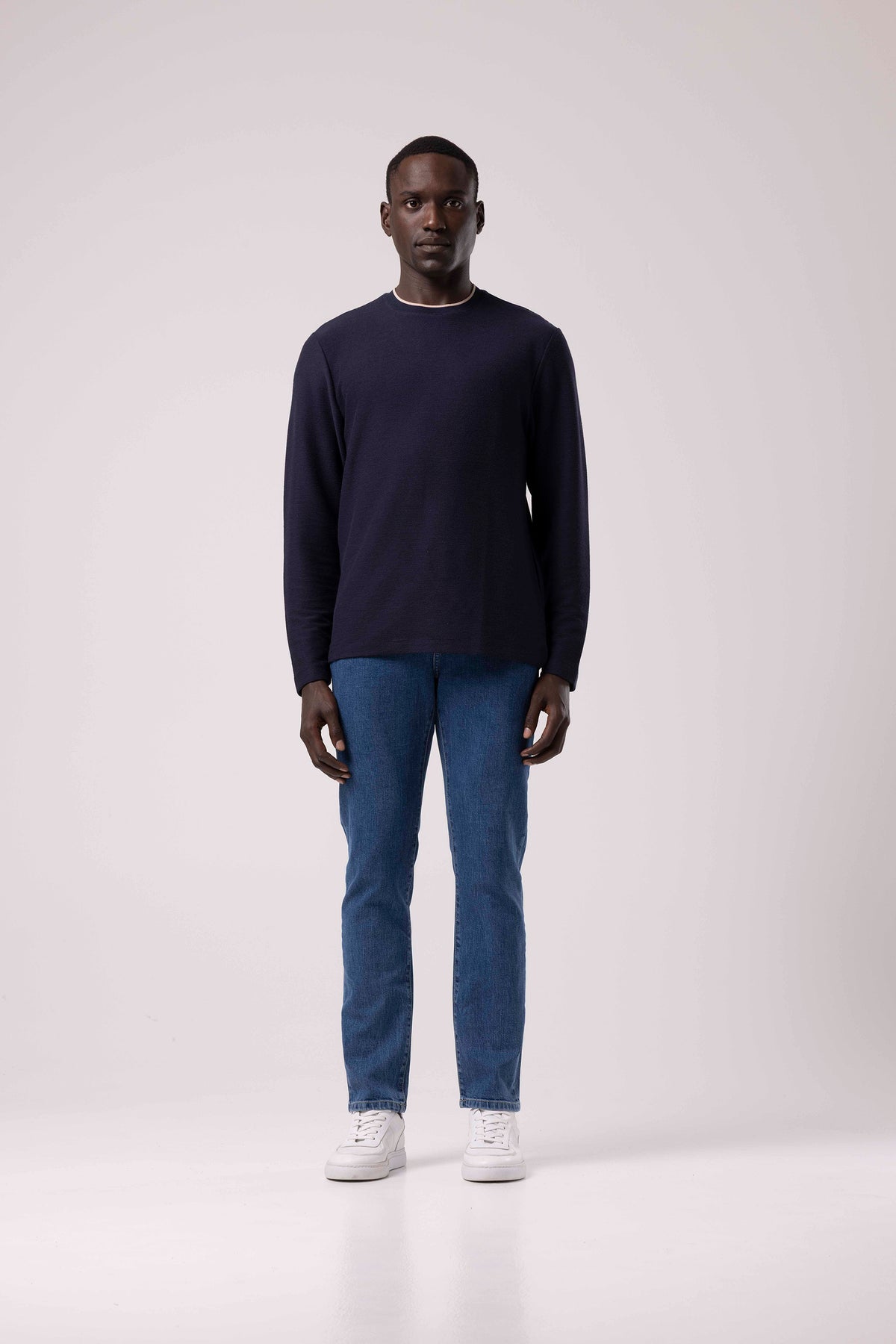 Bisiklet Yaka Sade Sweatshirt