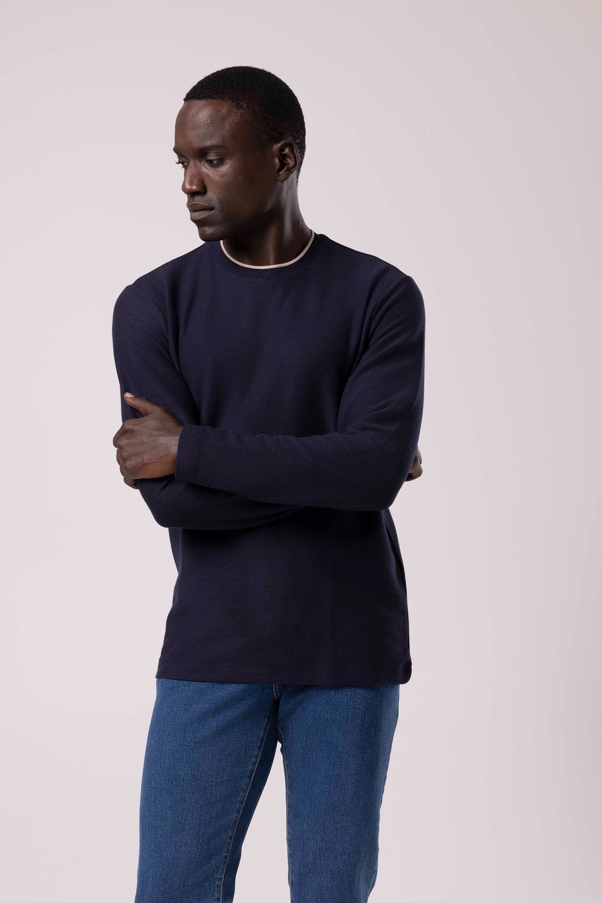 Bisiklet Yaka Sade Sweatshirt
