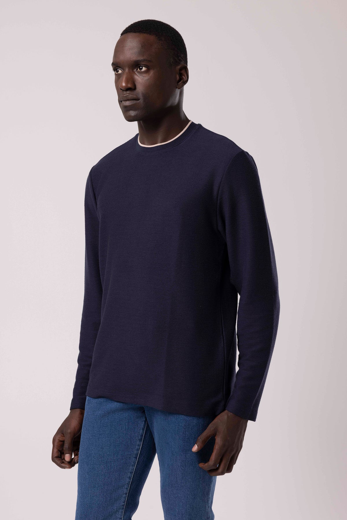 Bisiklet Yaka Sade Sweatshirt