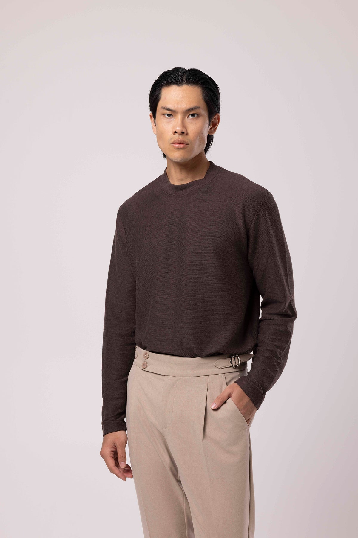 Bisiklet Yaka Uzun Kollu Sweatshirt