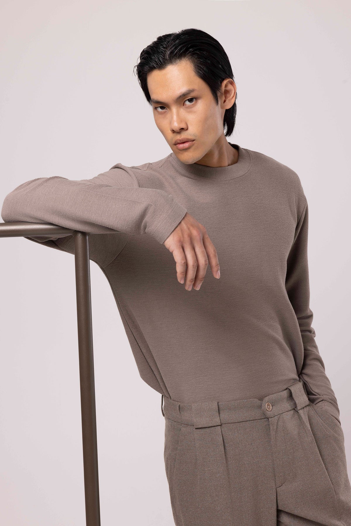 Bisiklet Yaka Uzun Kollu Sweatshirt