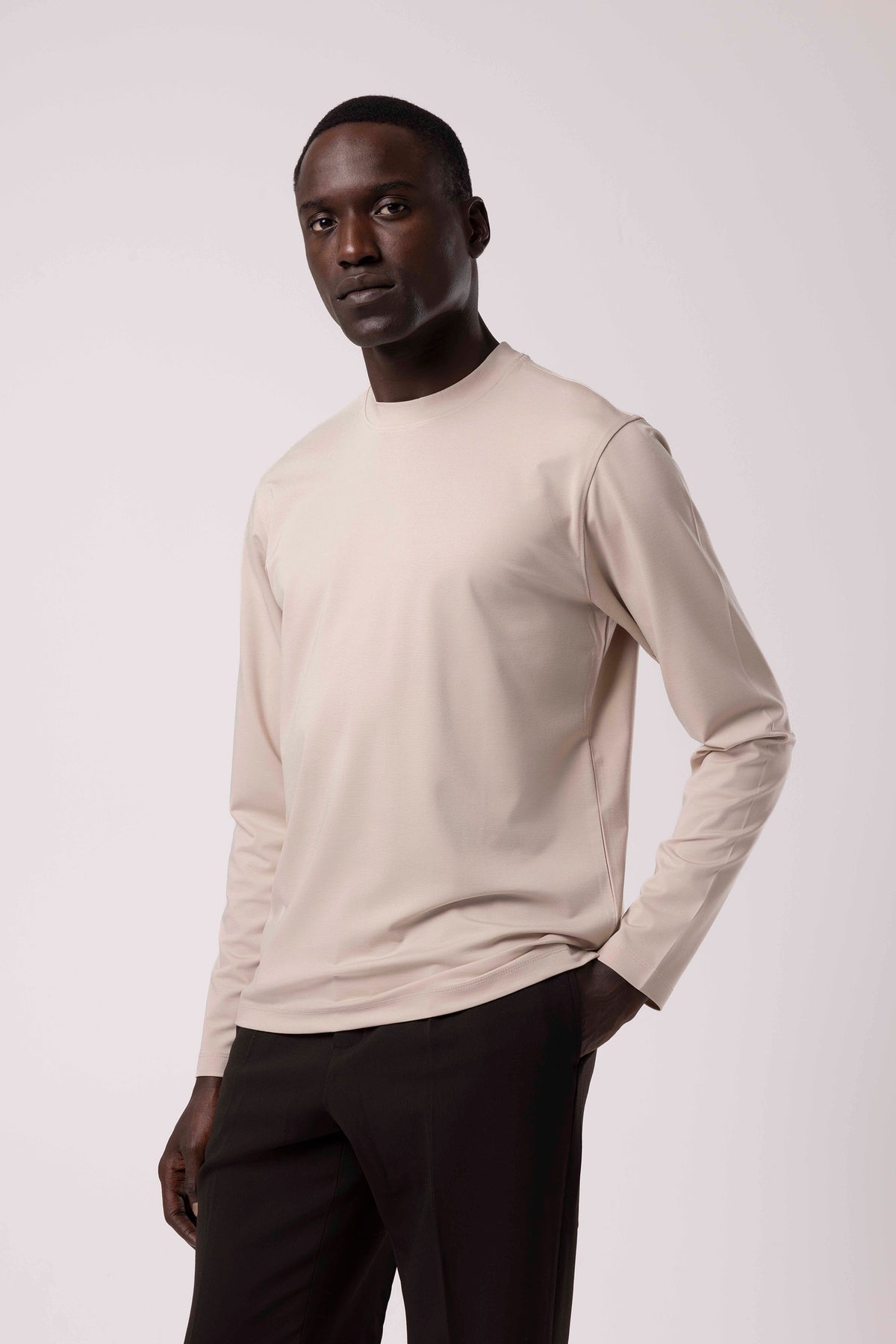 Düz Tasarım Bisiklet Yaka Sweatshirt