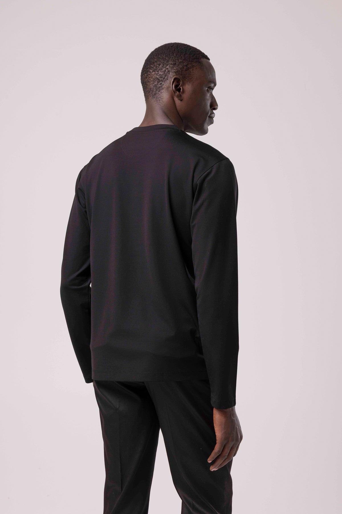 Düz Tasarım Bisiklet Yaka Sweatshirt