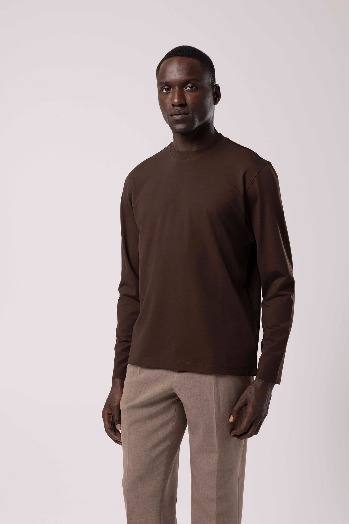Düz Tasarım Bisiklet Yaka Sweatshirt