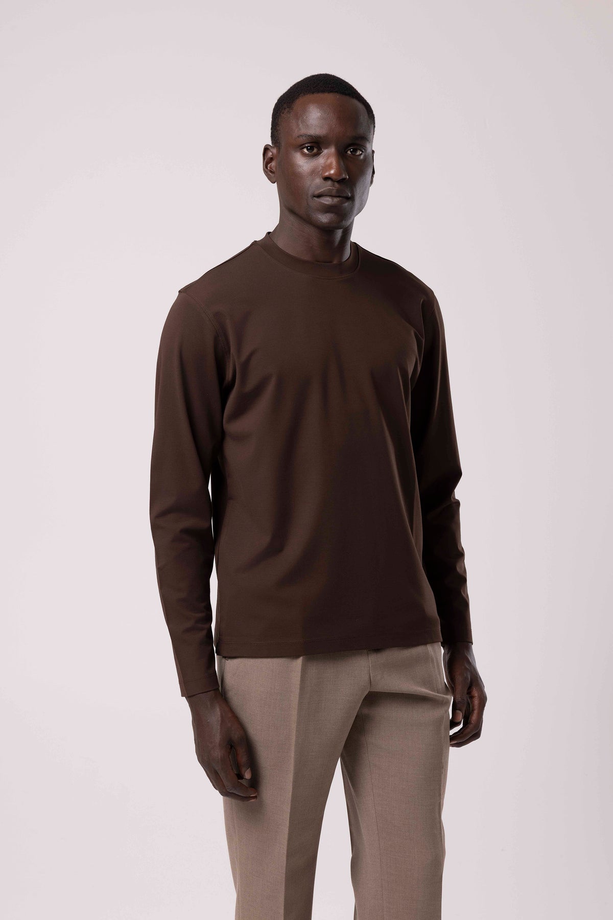 Düz Tasarım Bisiklet Yaka Sweatshirt