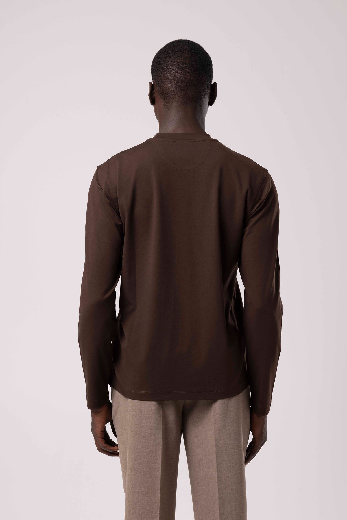 Düz Tasarım Bisiklet Yaka Sweatshirt