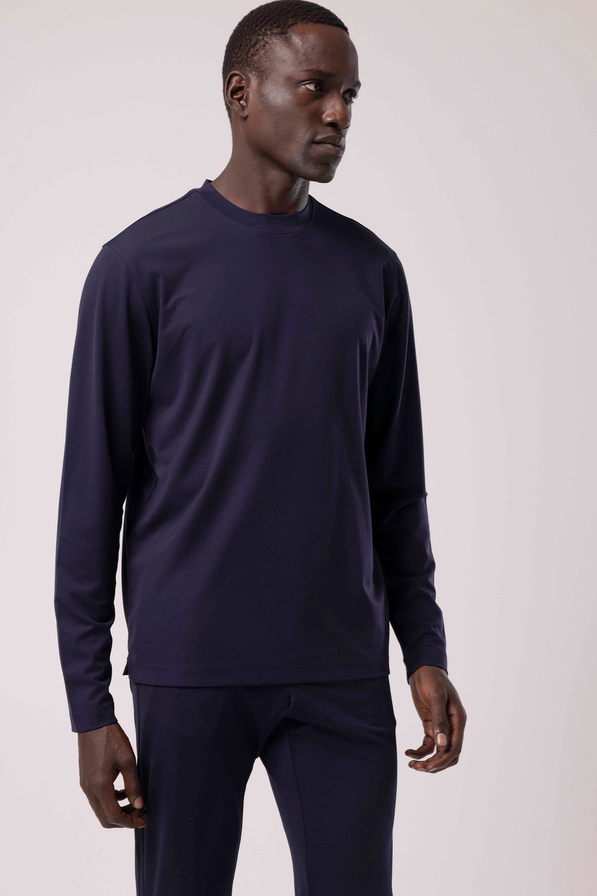 Düz Tasarım Bisiklet Yaka Sweatshirt