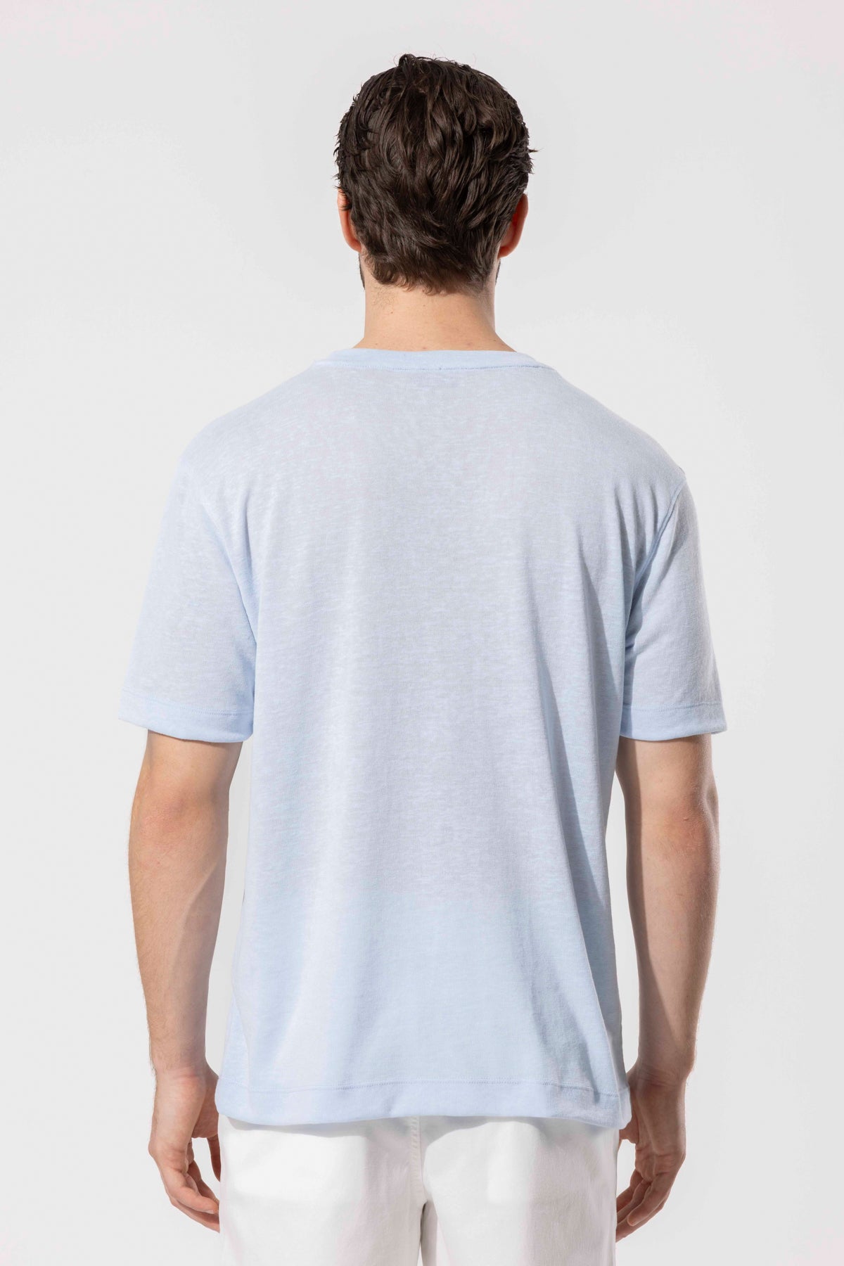 Hafif Dokulu Bisiklet Yaka T-Shirt
