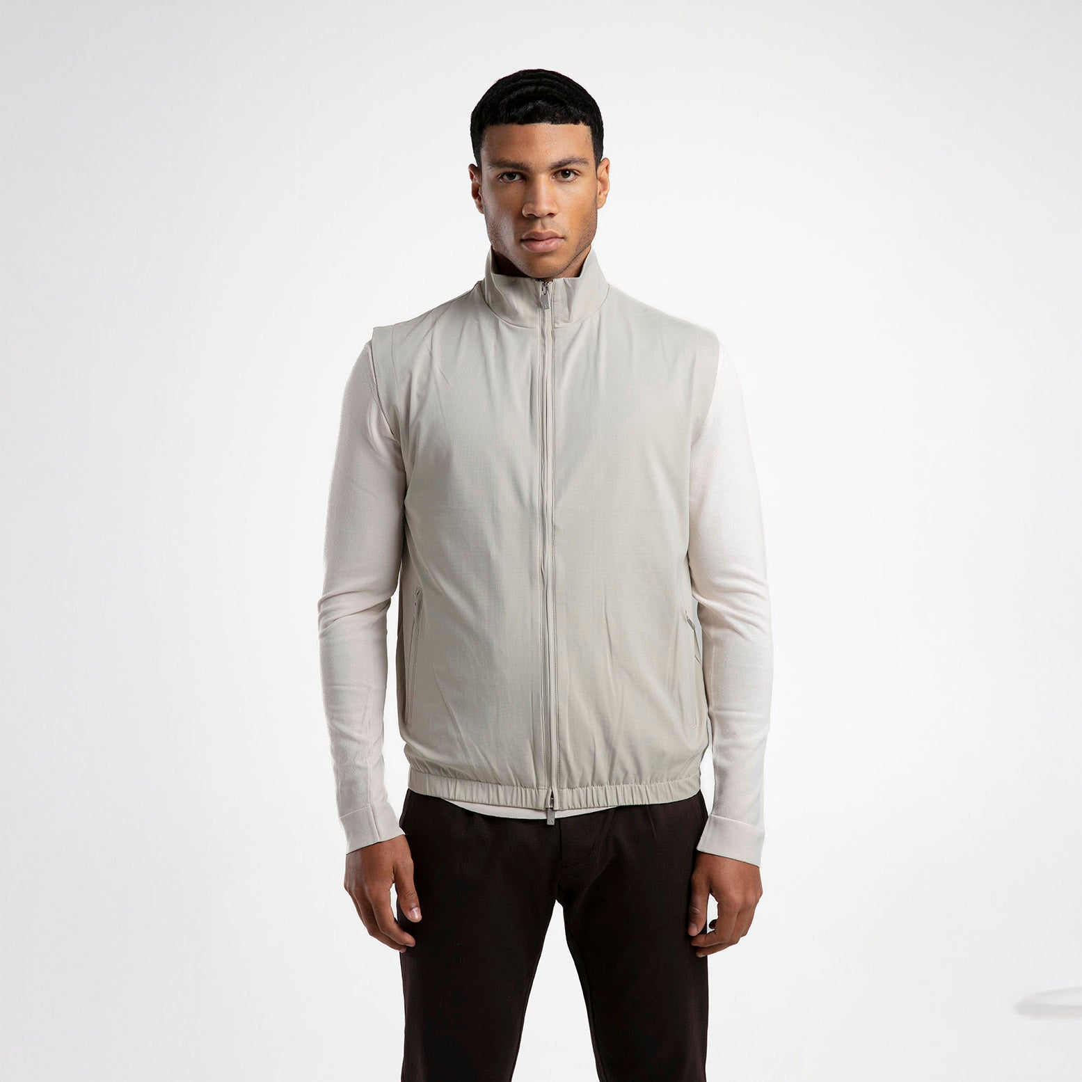 Dik Yaka Fermuarlı Yelek