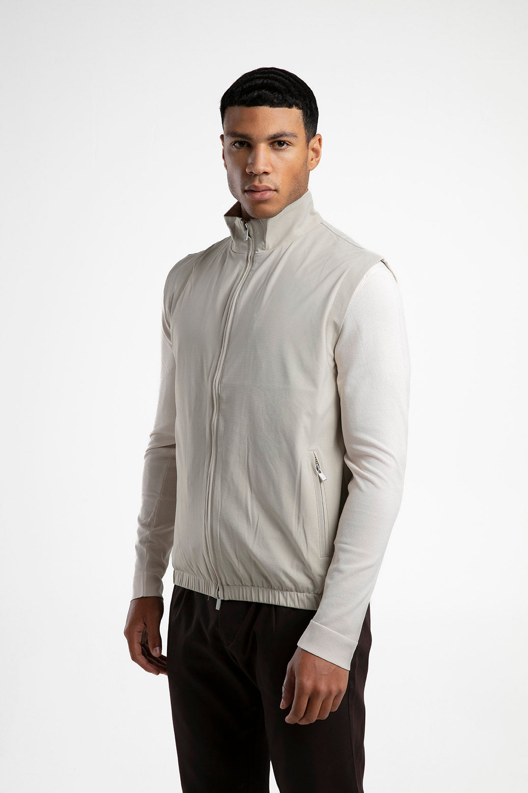 Stand-Up Collar Zippered Vest
