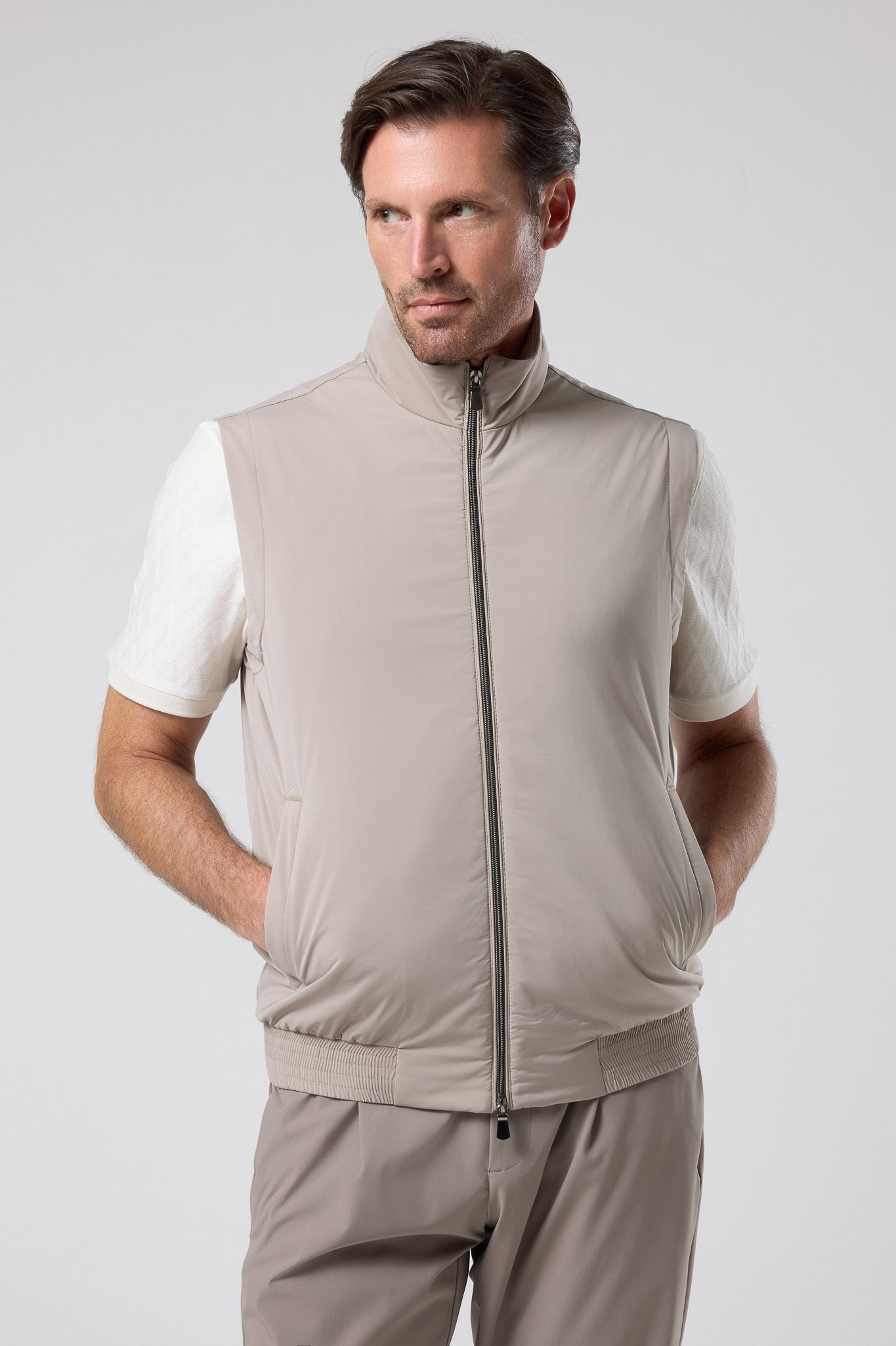 Fermuarlı Dik Yaka Yelek - YLK-7507-BEIGE-S - YLK-7507-BEIGE-S_2