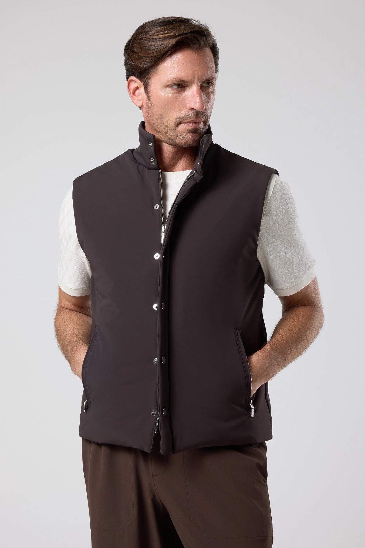 Düğmeli Dik Yaka Yelek - YLK-7508-BEIGE-S - YLK-7508-BEIGE-S_12