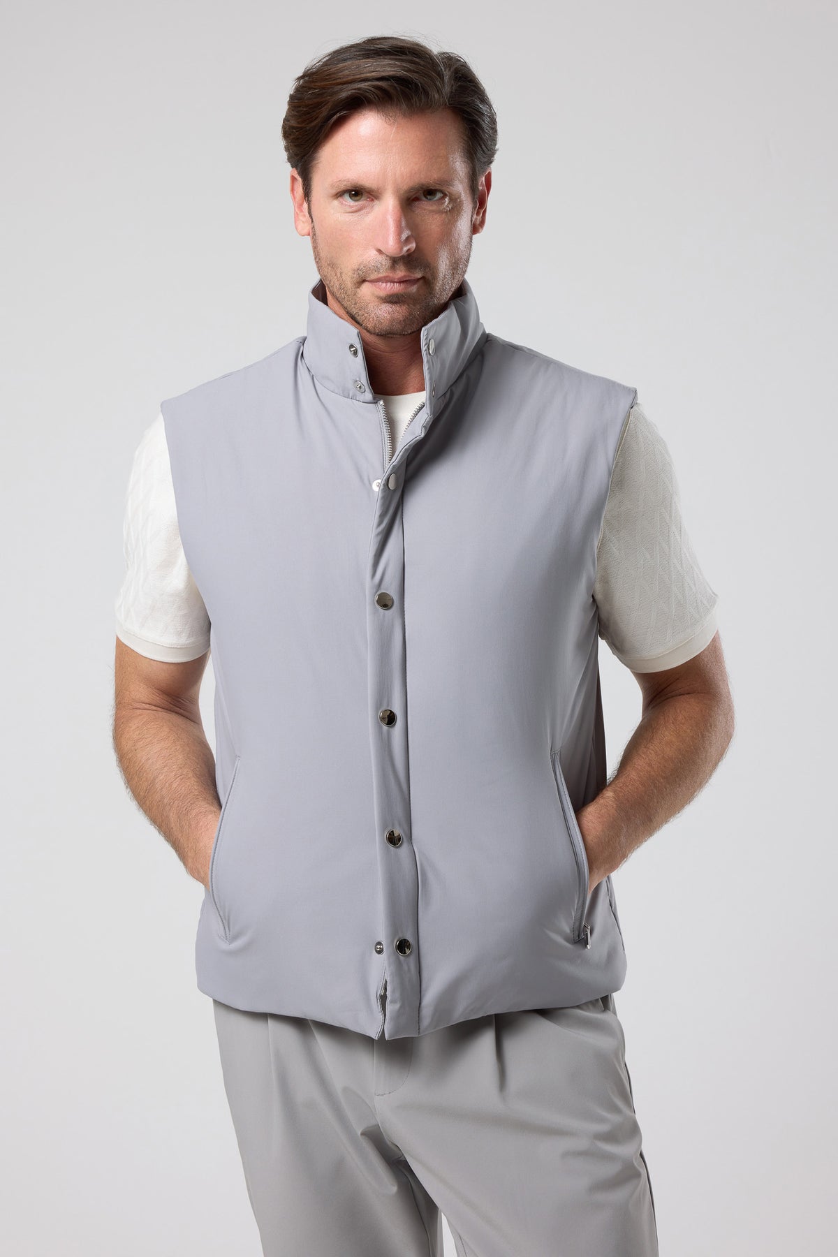 Düğmeli Dik Yaka Yelek - YLK-7508-BEIGE-S - YLK-7508-BEIGE-S_20