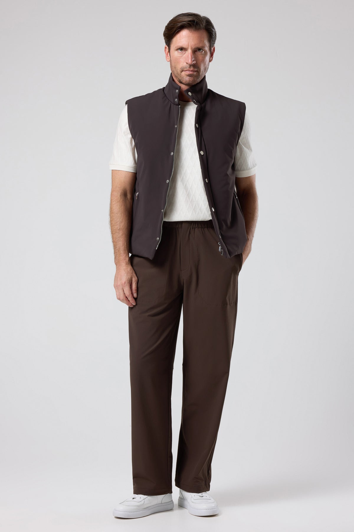 Düğmeli Dik Yaka Yelek - YLK-7508-BEIGE-S - YLK-7508-BEIGE-S_8
