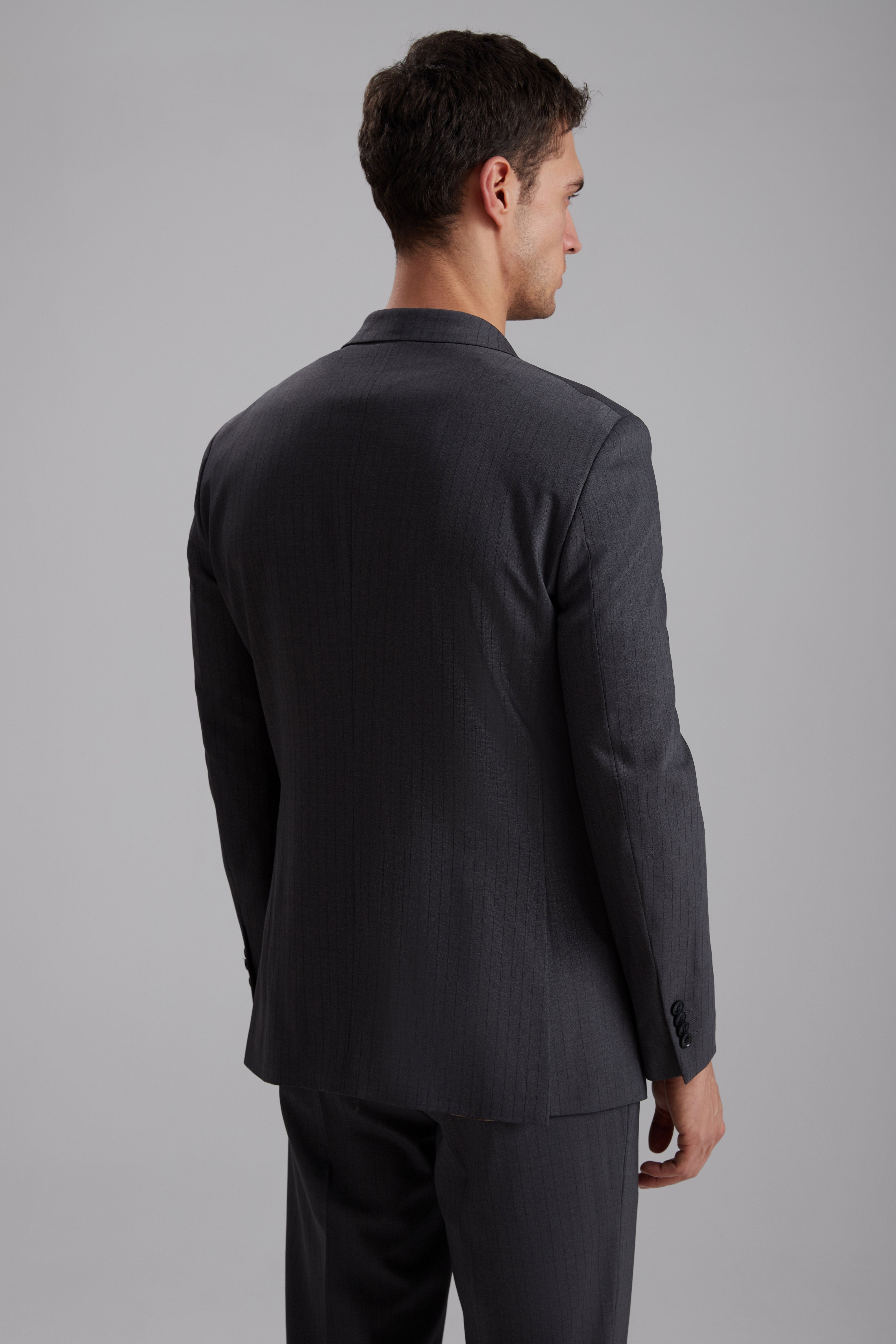 Double-Breasted Pinstripe 100% Wool Suit