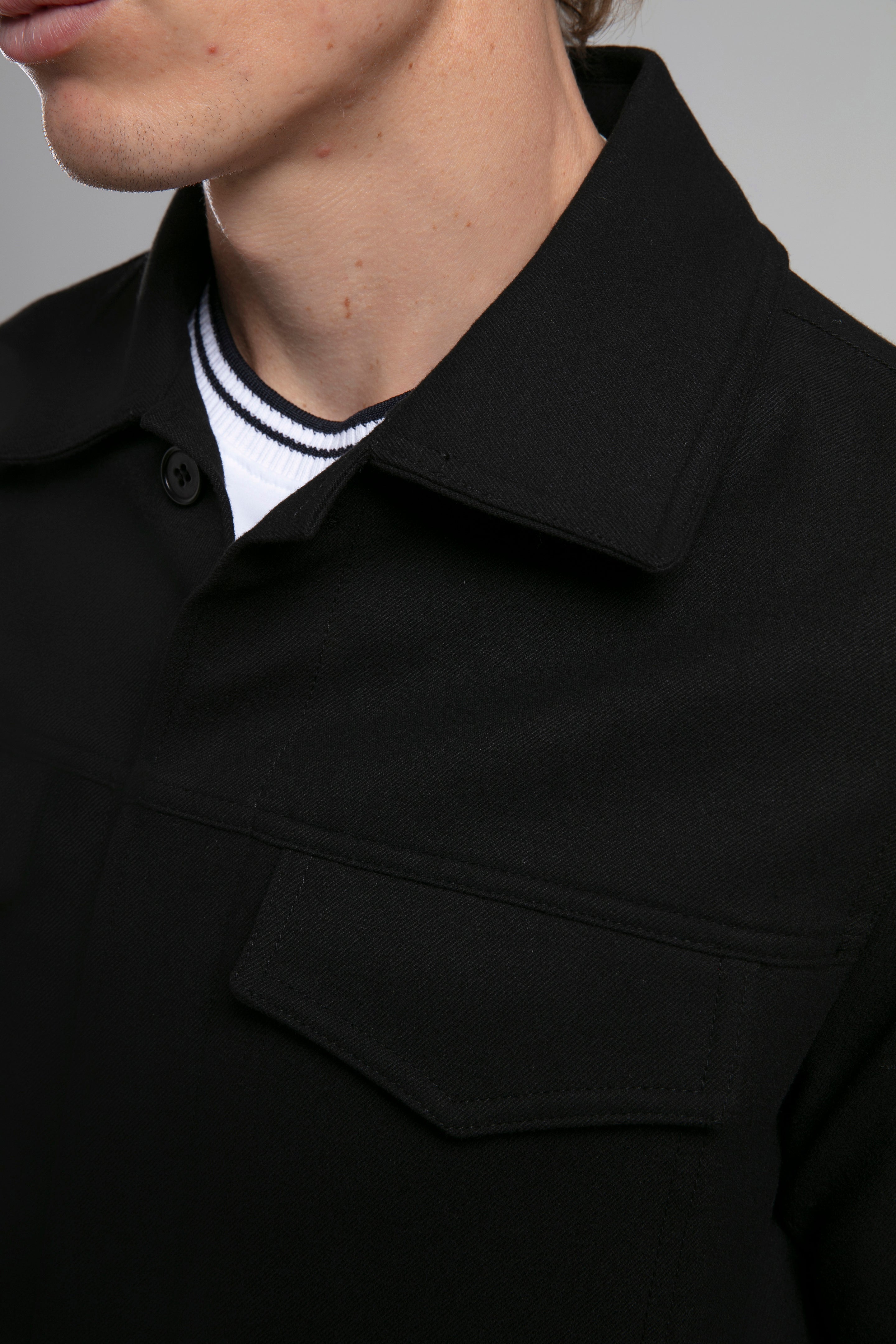 Wool Blend Straight Cut Jacket