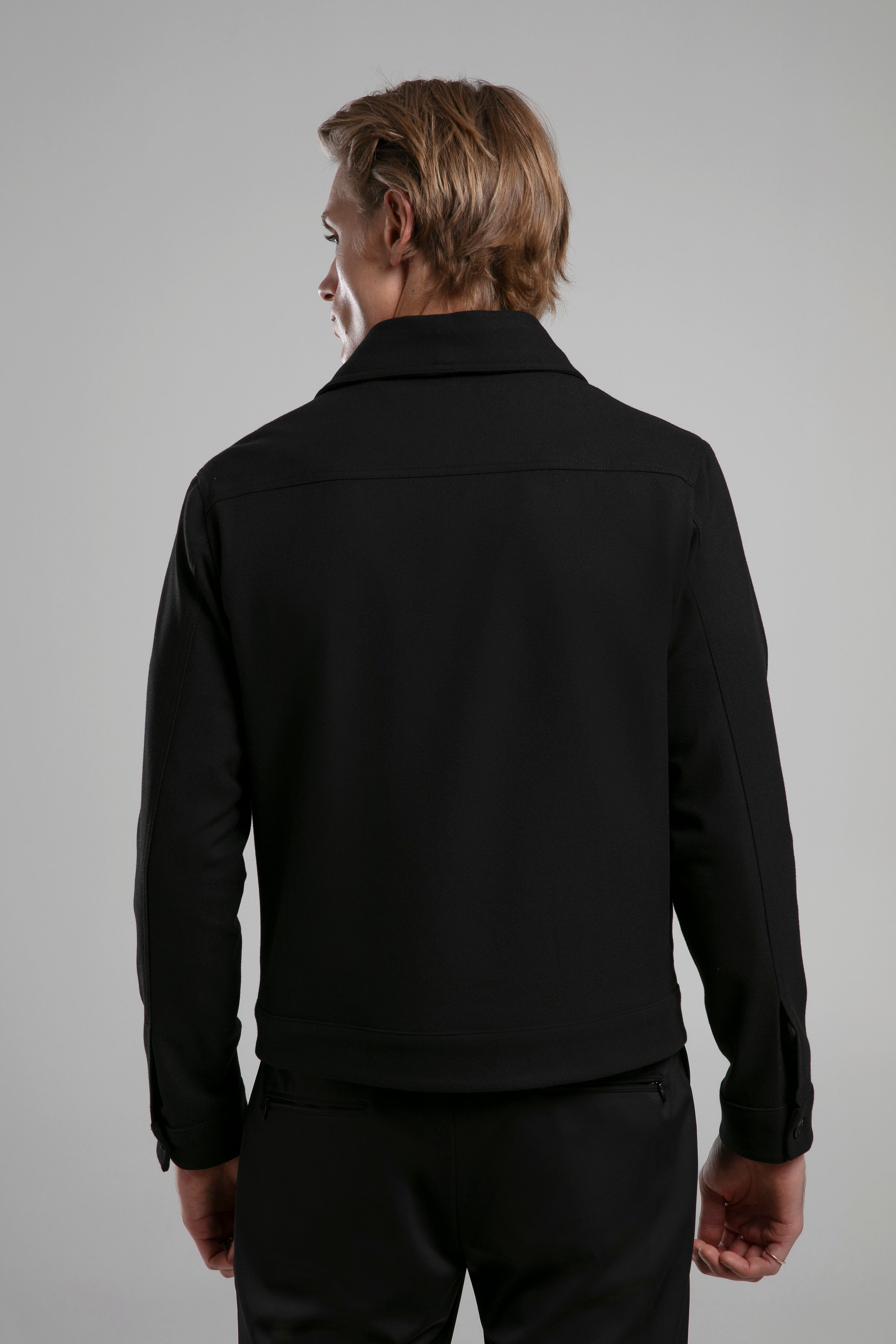 Wool Blend Straight Cut Jacket