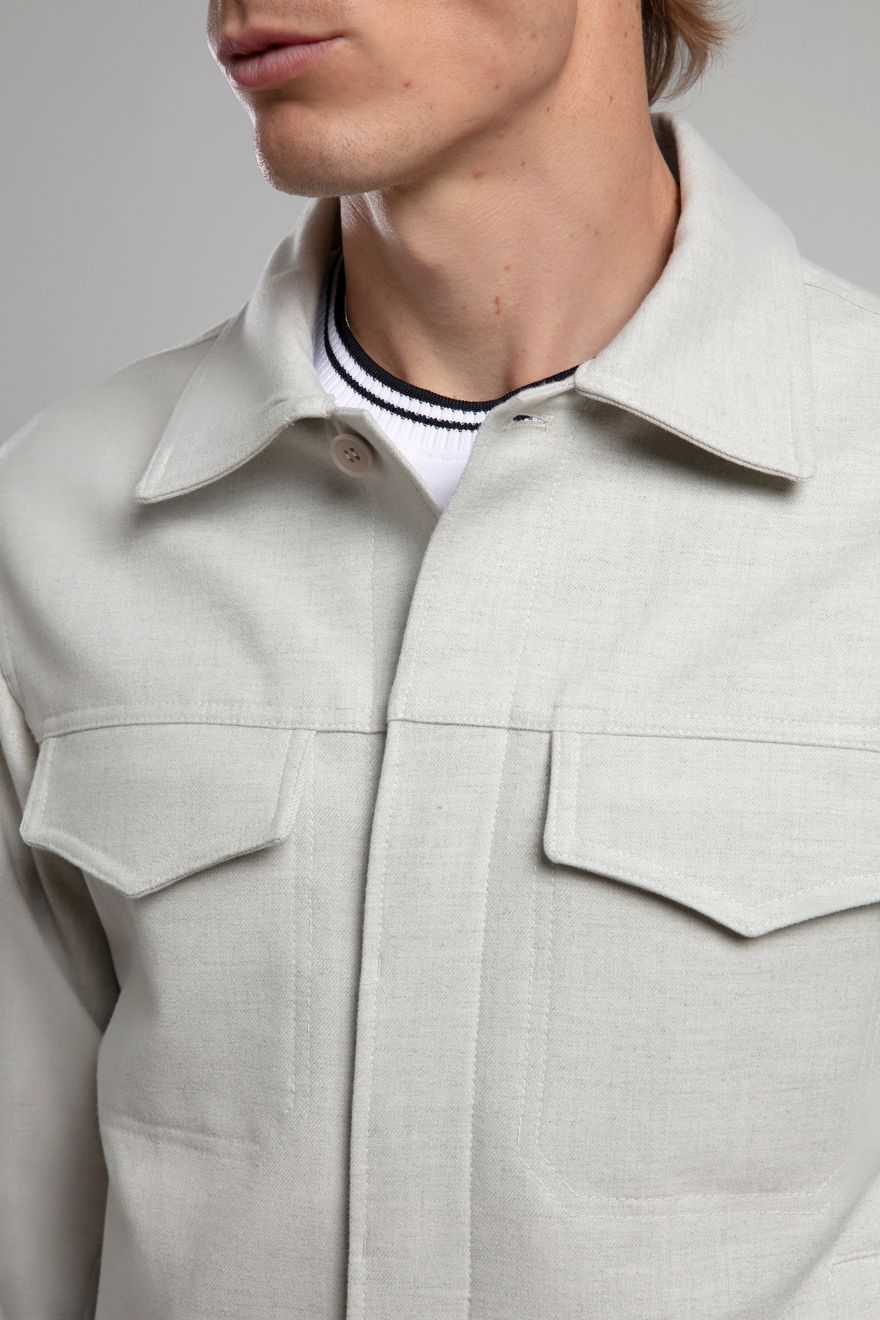 Wool Blend Straight Cut Jacket
