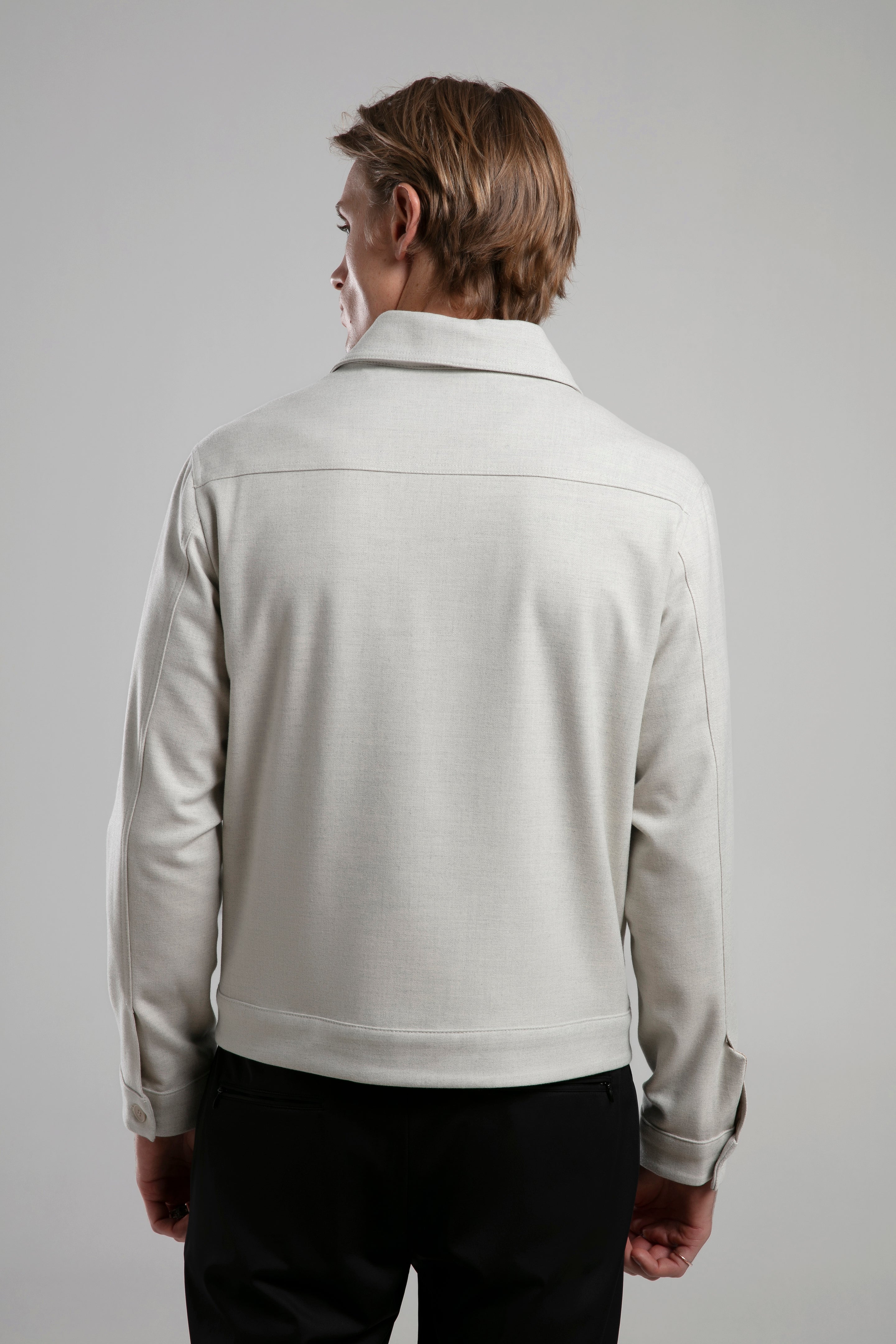Wool Blend Straight Cut Jacket