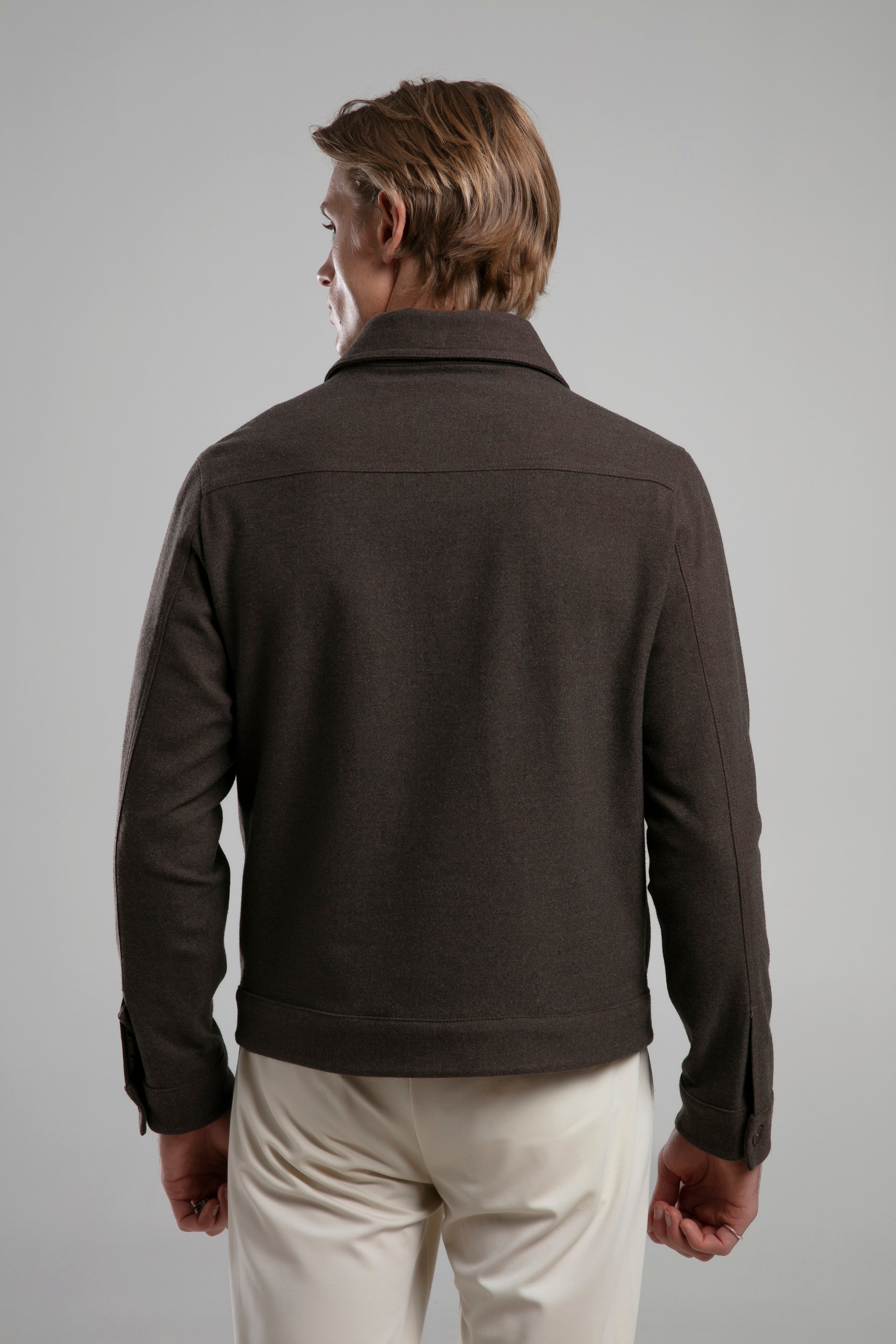 Wool Blend Straight Cut Jacket