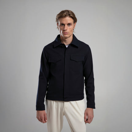 Yün Karışımlı Düz Kesim Ceket