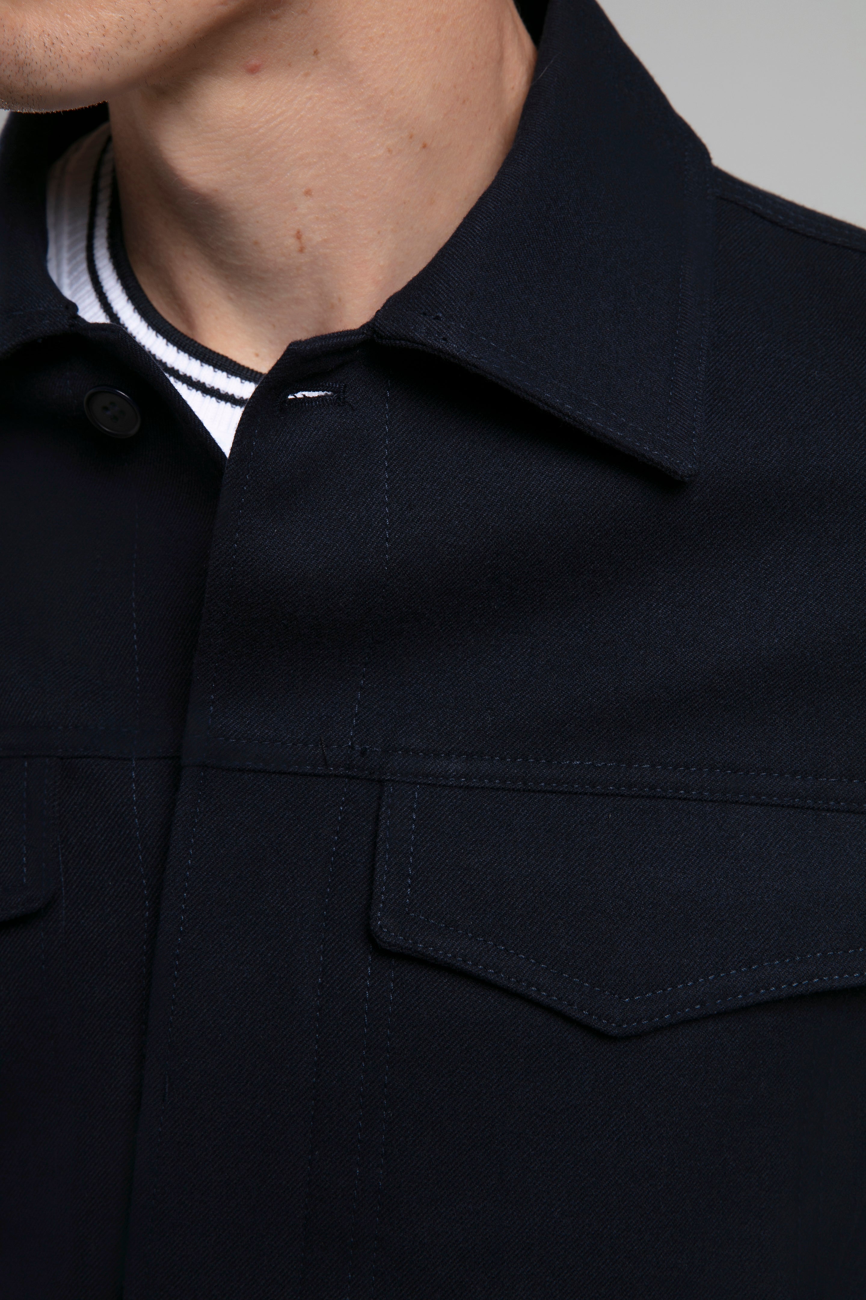 Wool Blend Straight Cut Jacket
