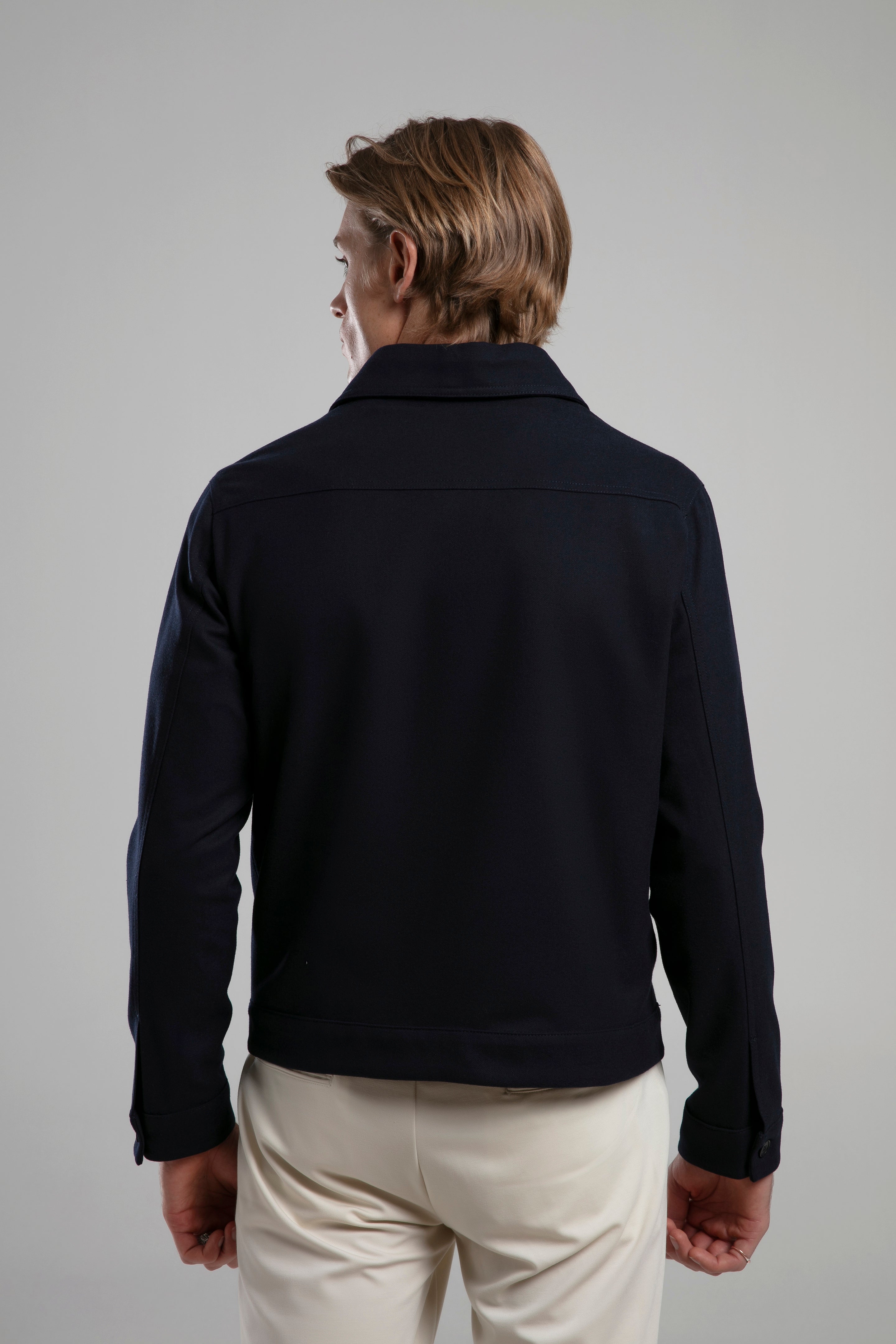 Wool Blend Straight Cut Jacket