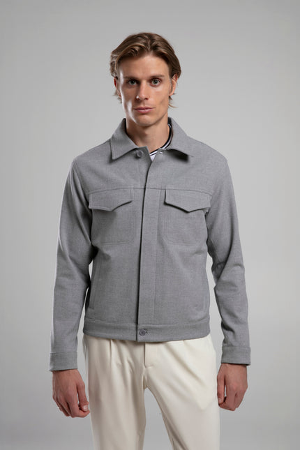 Yün Karışımlı Düz Kesim Ceket