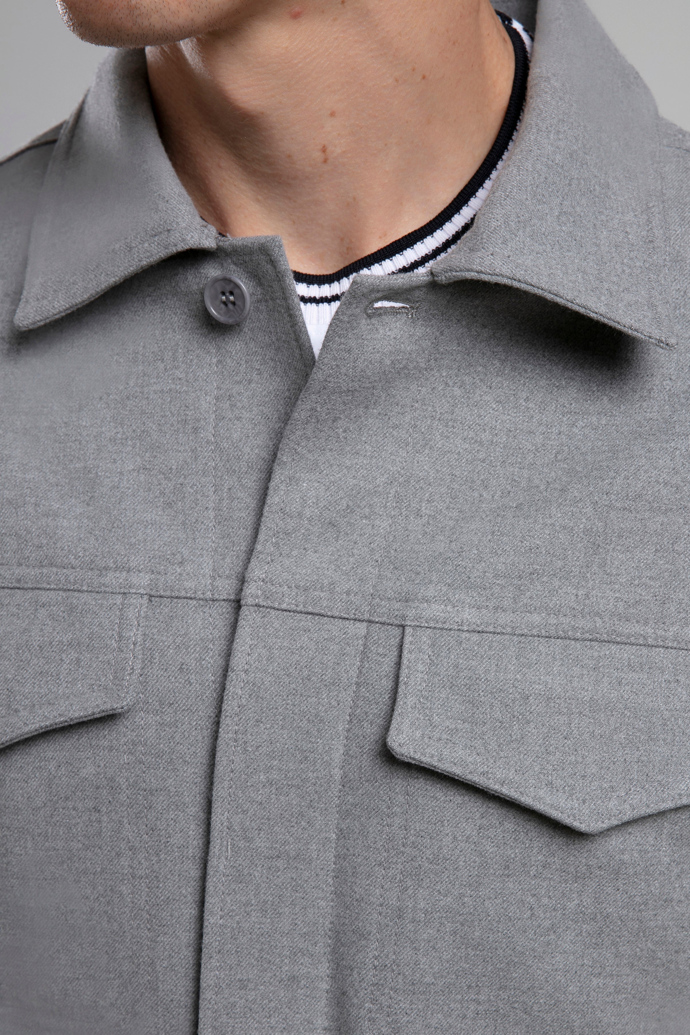Wool Blend Straight Cut Jacket