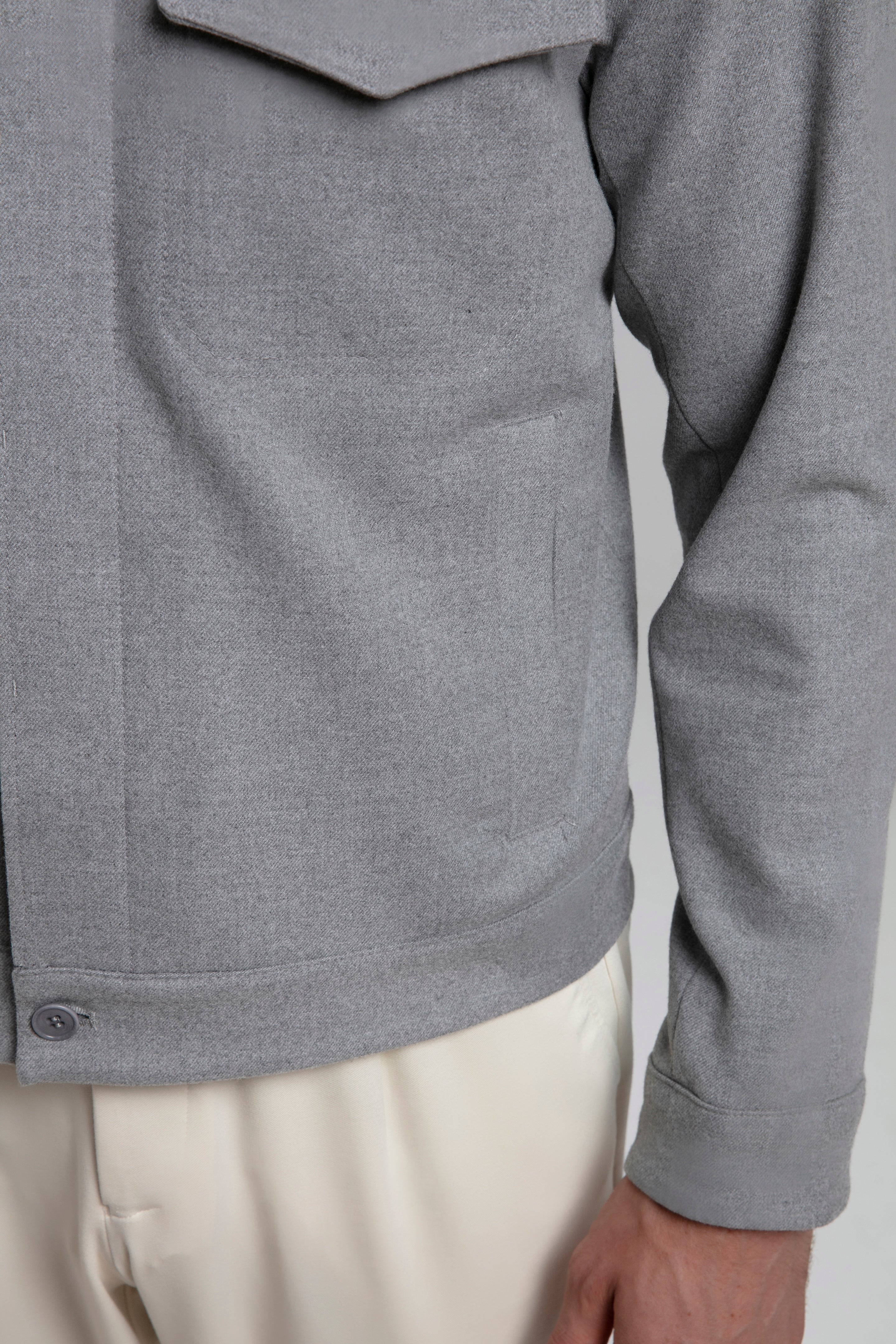 Wool Blend Straight Cut Jacket