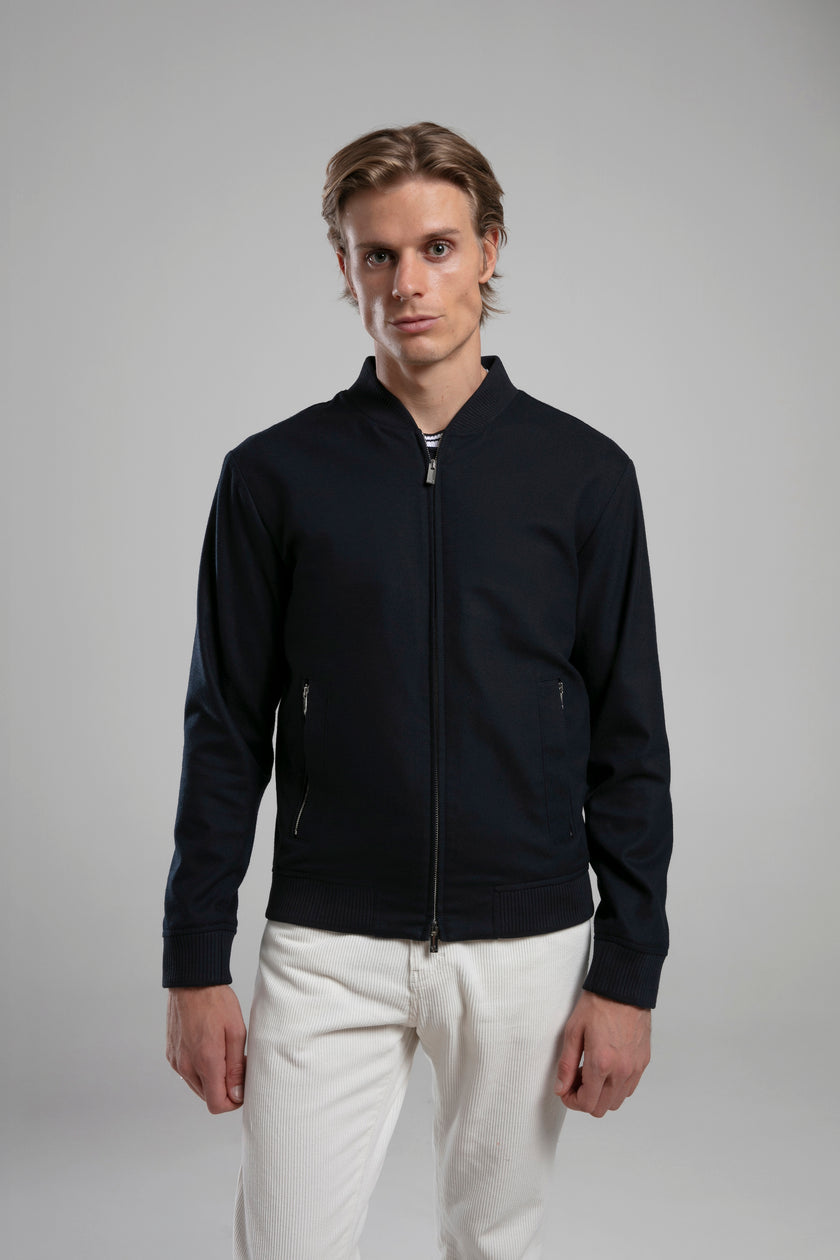 Dokulu Kumaş Bomber Ceket