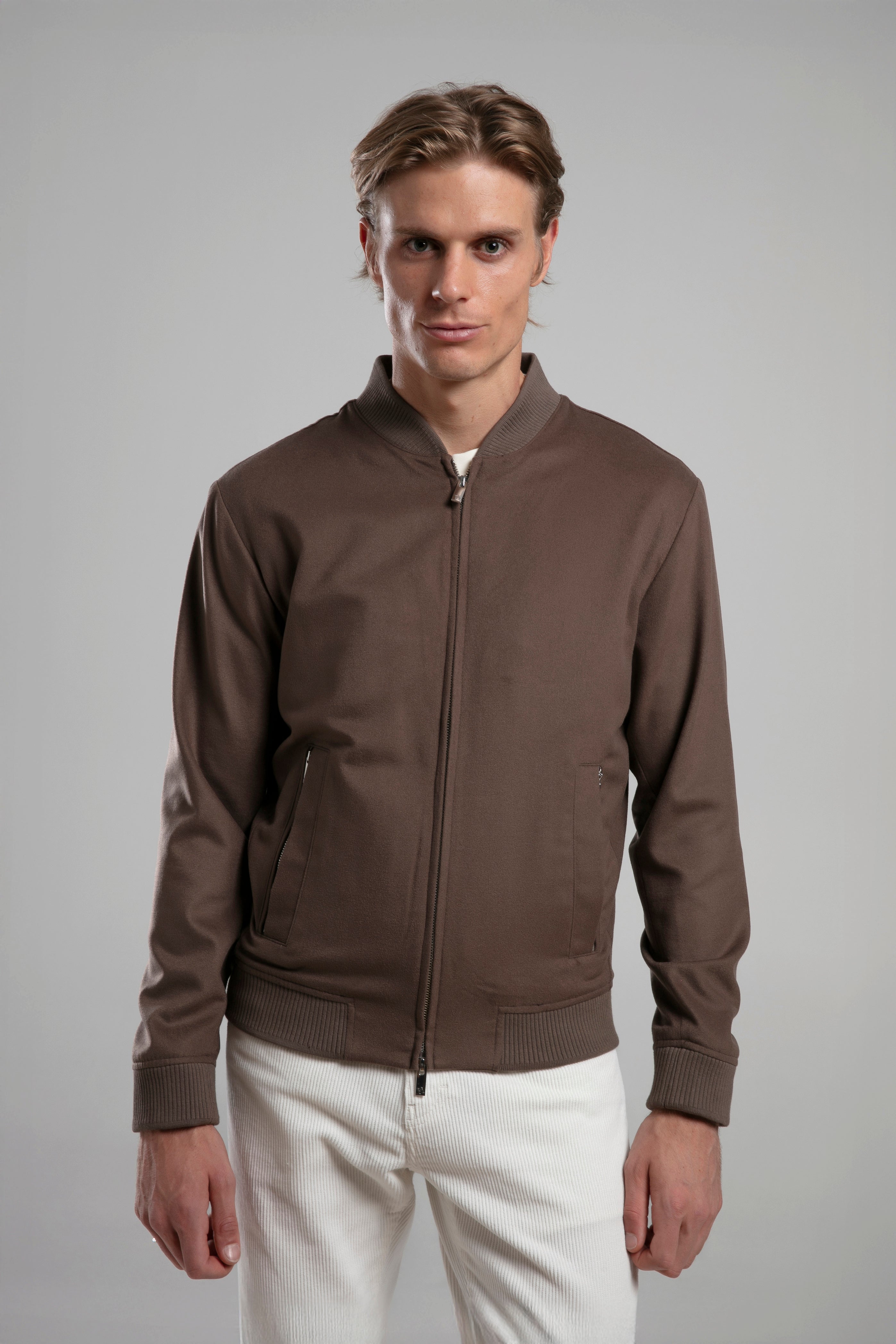 Dokulu Kumaş Bomber Ceket