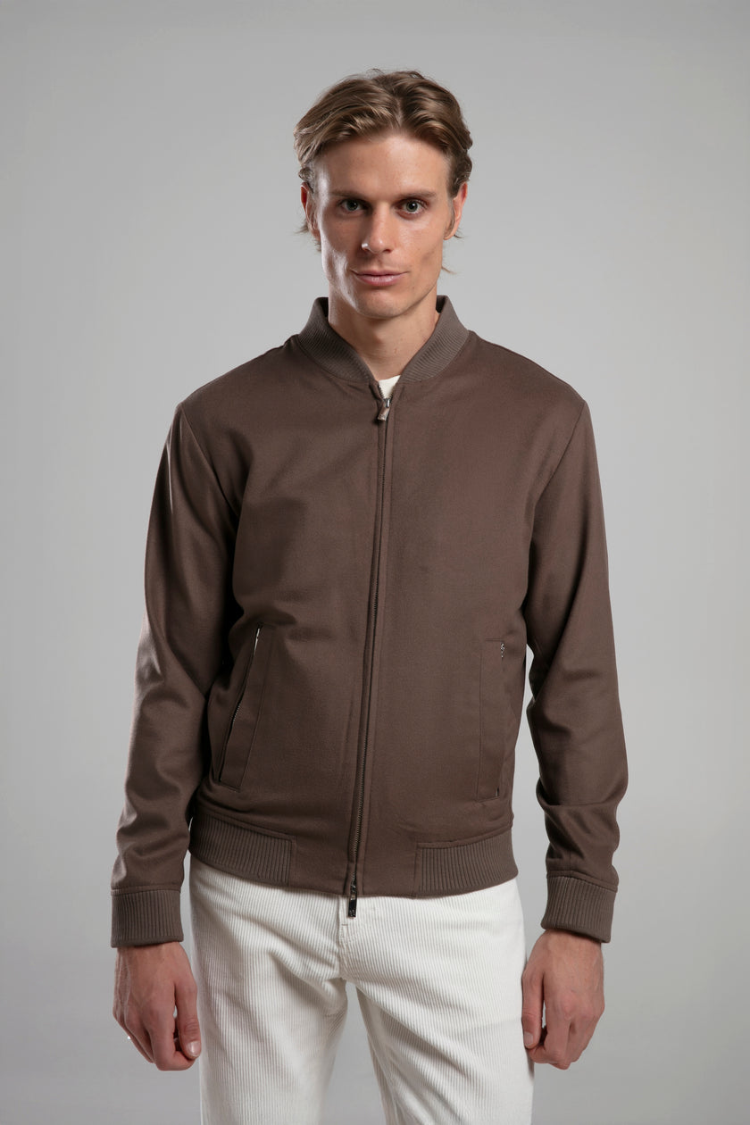 Dokulu Kumaş Bomber Ceket