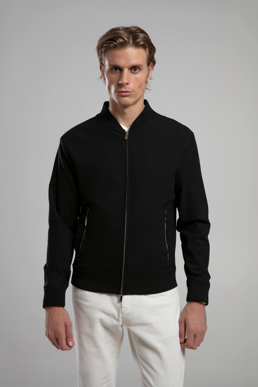 Dokulu Kumaş Bomber Ceket