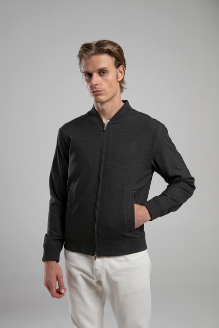 Dokulu Kumaş Bomber Ceket