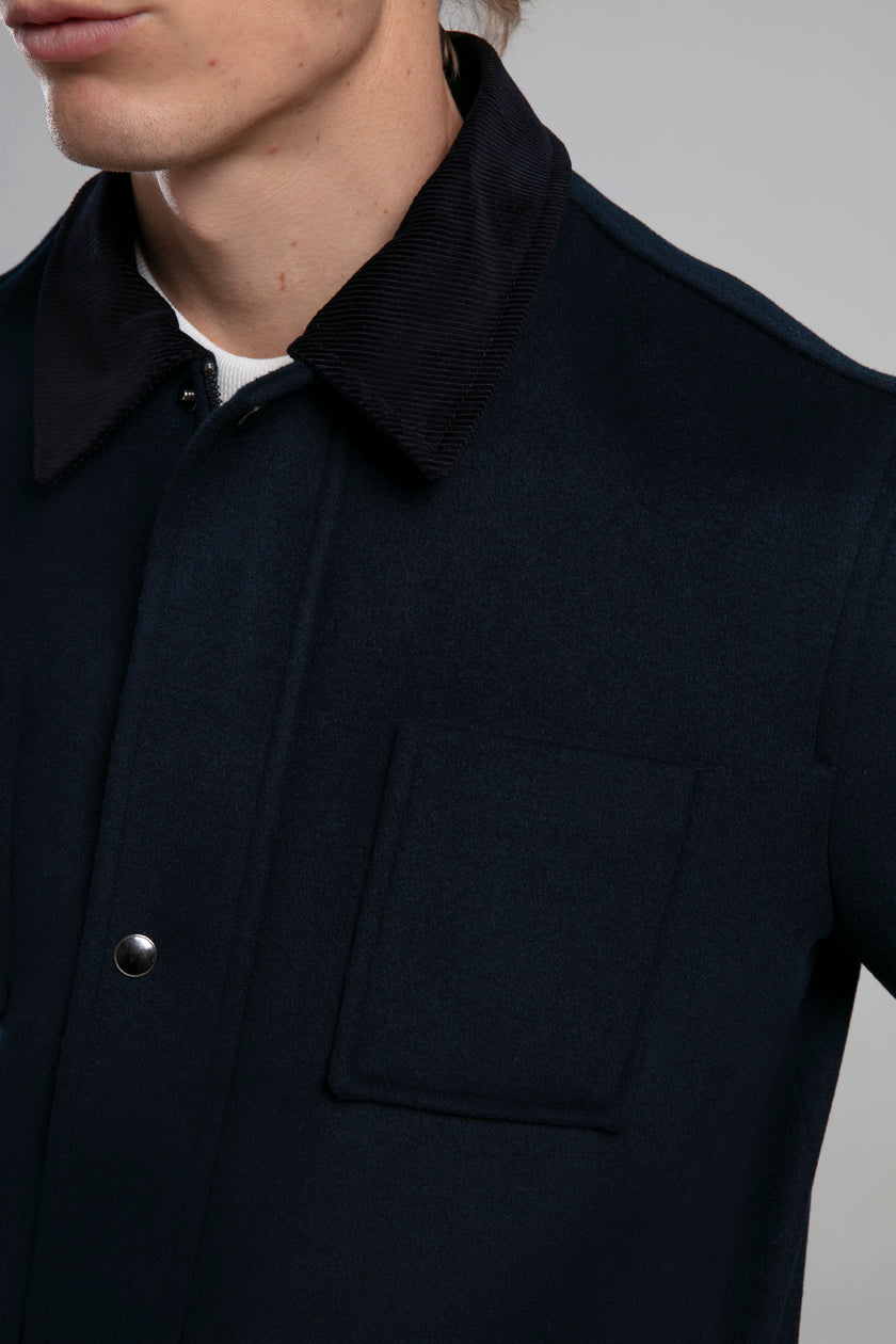 Kadife Yakalı Cep Detaylı Ceket