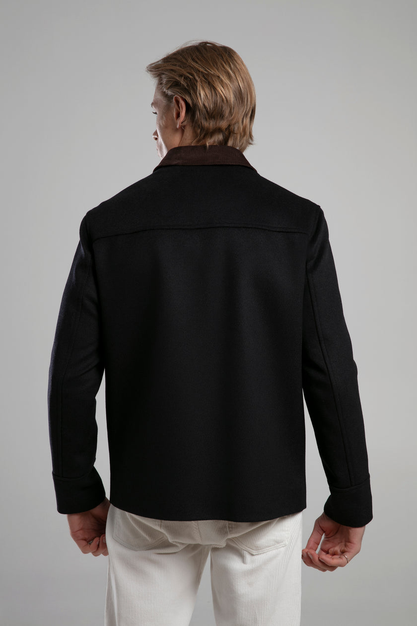 Kadife Yakalı Cep Detaylı Ceket