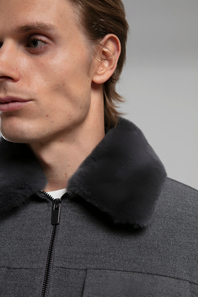 Kürk Yakalı Fermuarlı Ceket